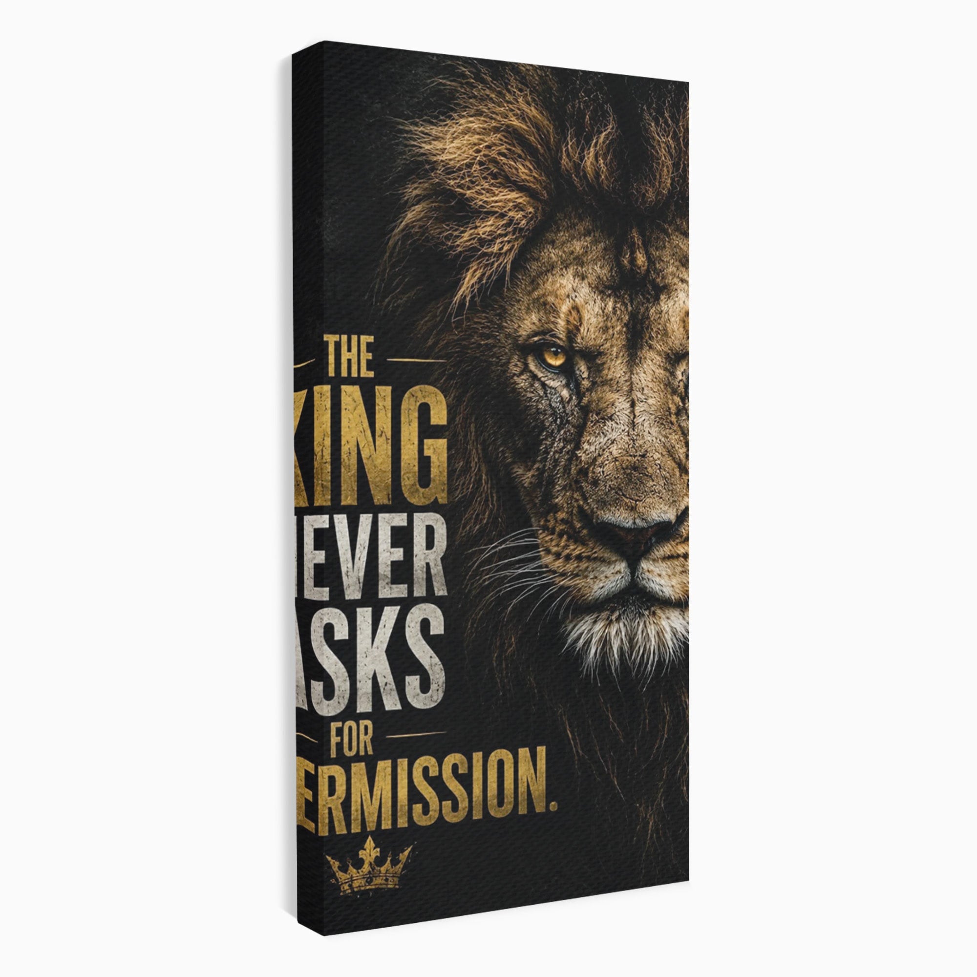 Tablou Canvas Premium LuxCanva® PI1297, Regele Leu, Coama, Animal, Putere, Motivational, Birou, Culori Vibrante