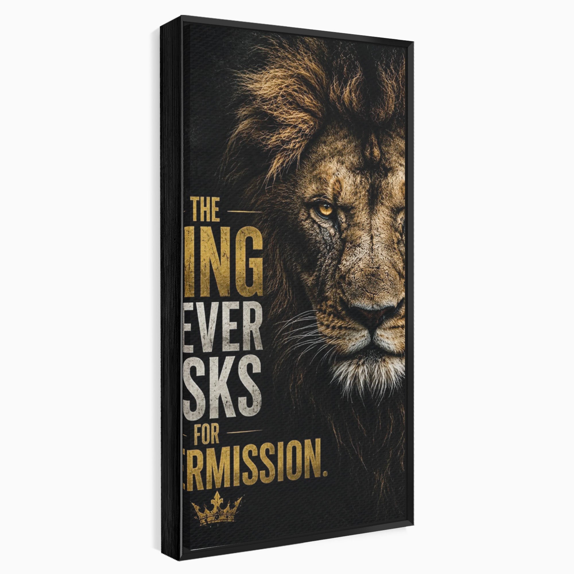 Tablou Canvas Premium LuxCanva® PI1297, Regele Leu, Coama, Animal, Putere, Motivational, Birou, Culori Vibrante