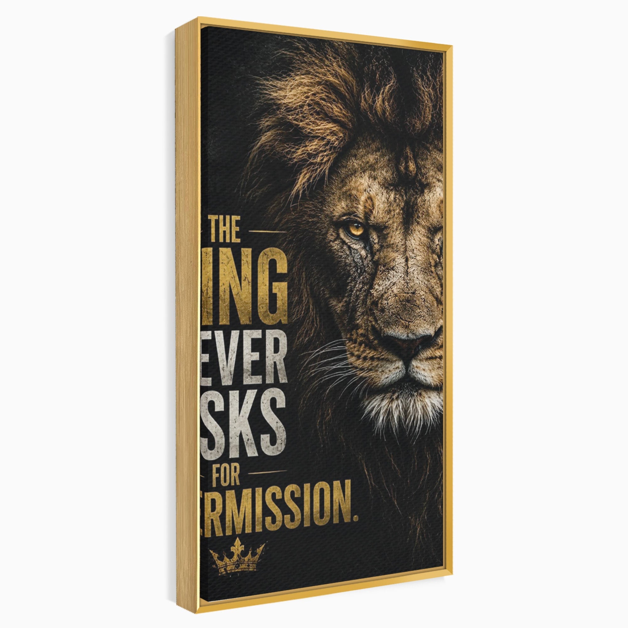 Tablou Canvas Premium LuxCanva® PI1297, Regele Leu, Coama, Animal, Putere, Motivational, Birou, Culori Vibrante