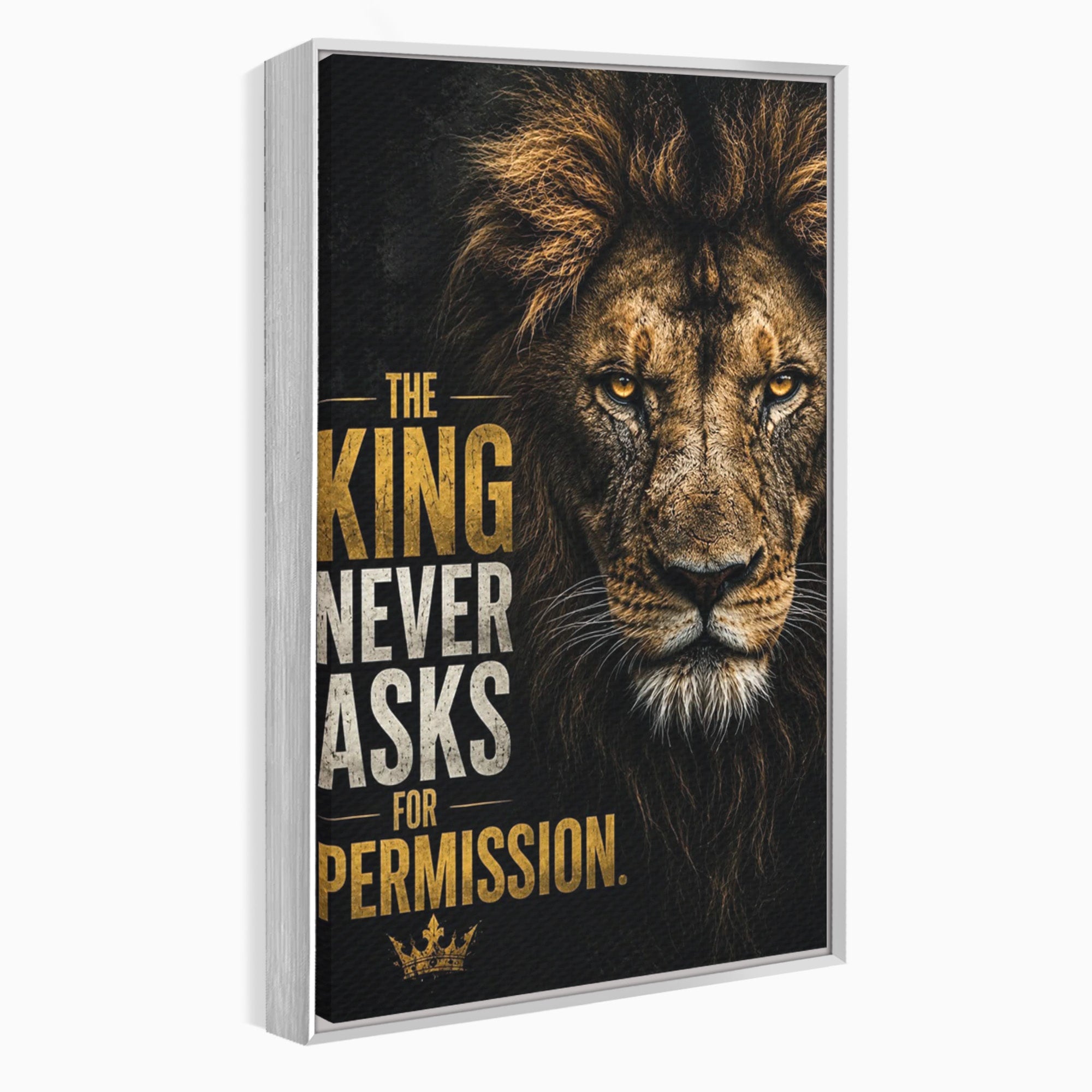 Tablou Canvas Premium LuxCanva® PI1297, Regele Leu, Coama, Animal, Putere, Motivational, Birou, Culori Vibrante