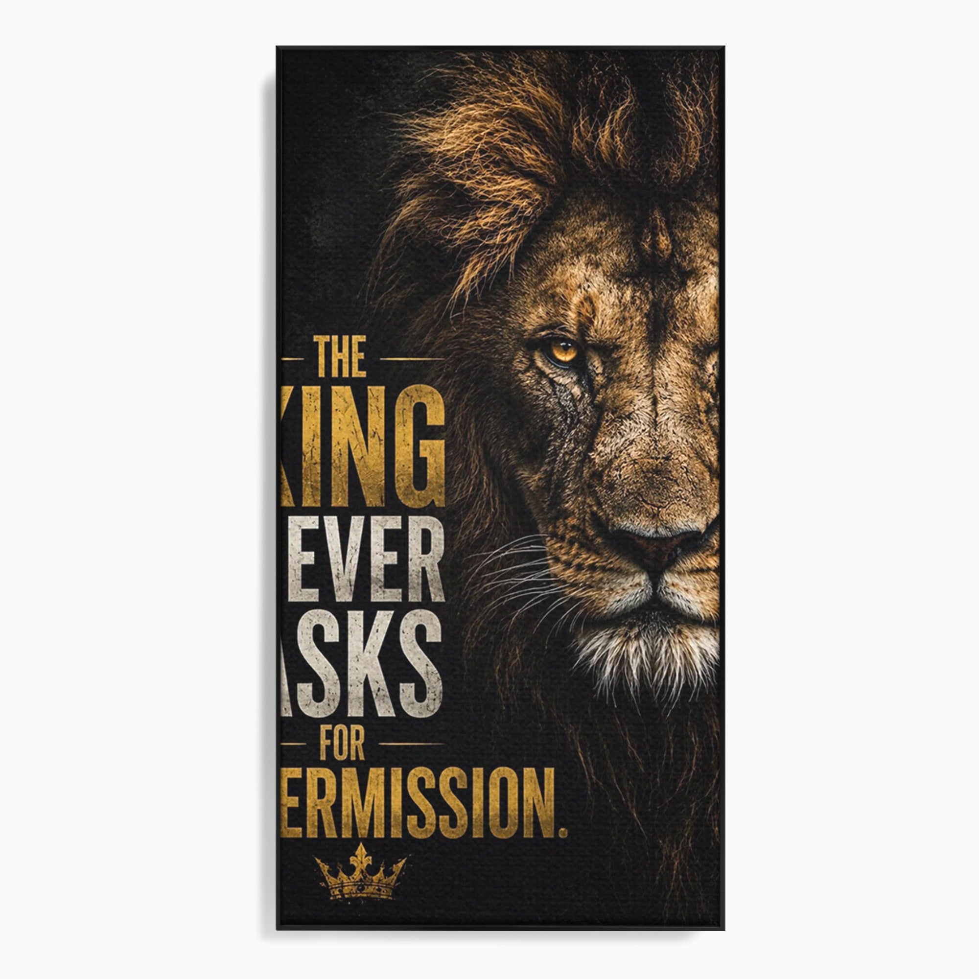Tablou Canvas Premium LuxCanva® PI1297, Regele Leu, Coama, Animal, Putere, Motivational, Birou, Culori Vibrante