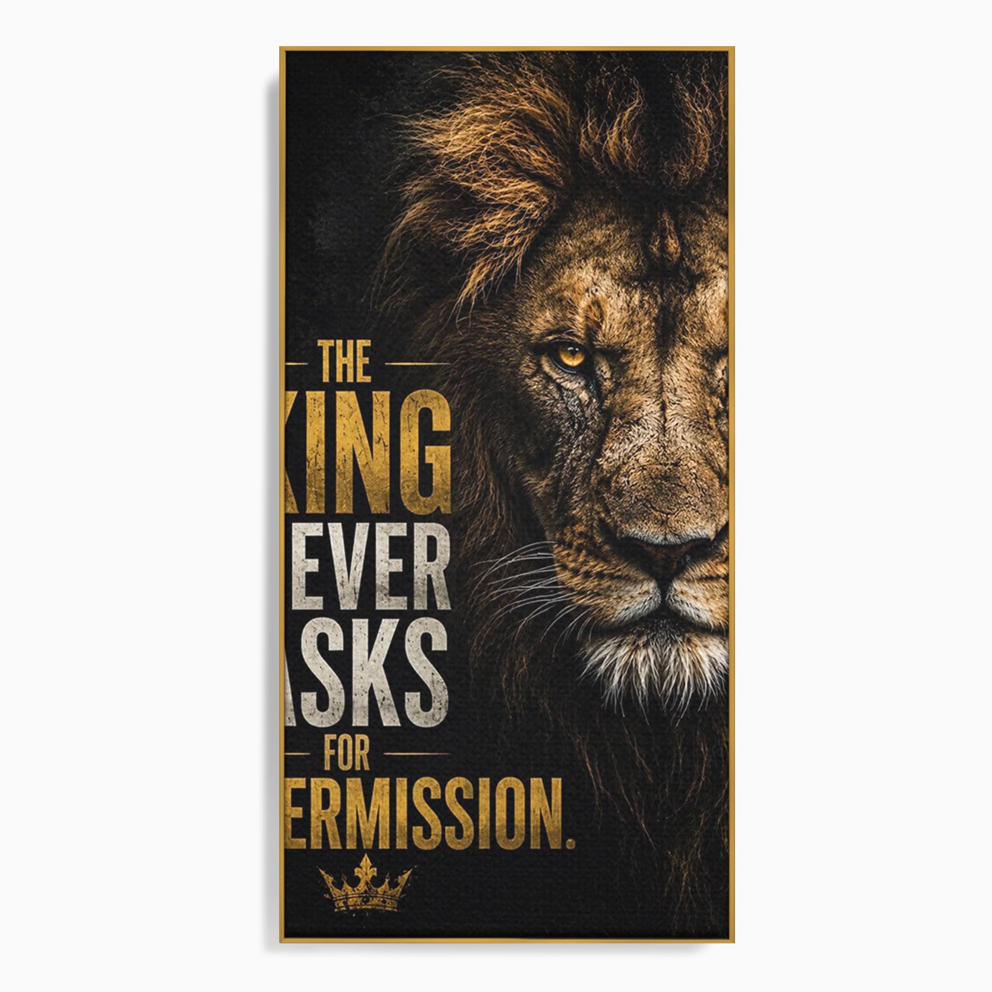 Tablou Canvas Premium LuxCanva® PI1297, Regele Leu, Coama, Animal, Putere, Motivational, Birou, Culori Vibrante