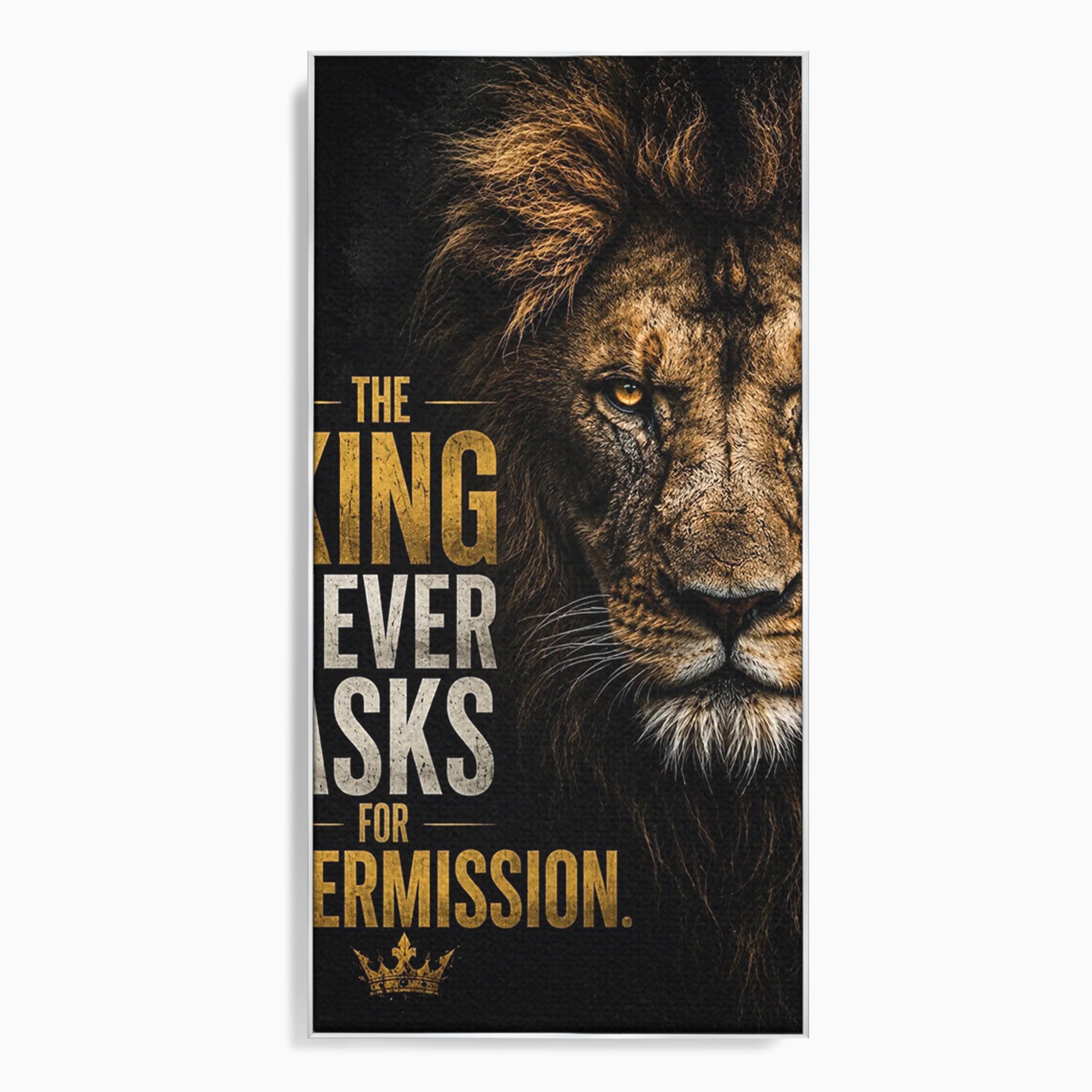 Tablou Canvas Premium LuxCanva® PI1297, Regele Leu, Coama, Animal, Putere, Motivational, Birou, Culori Vibrante