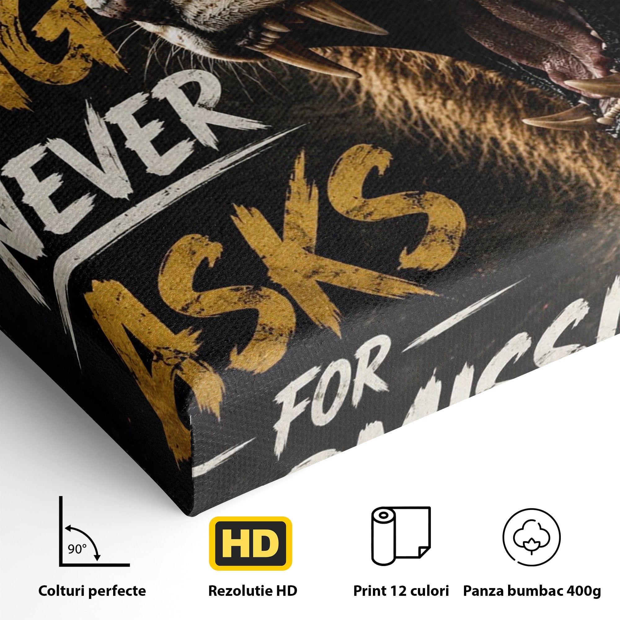 Tablou Canvas Premium LuxCanva® PI1299, Regalitatea Leului In Zori, Leu, Putere, Motivational, Animale, Birou, Culori Vibrante