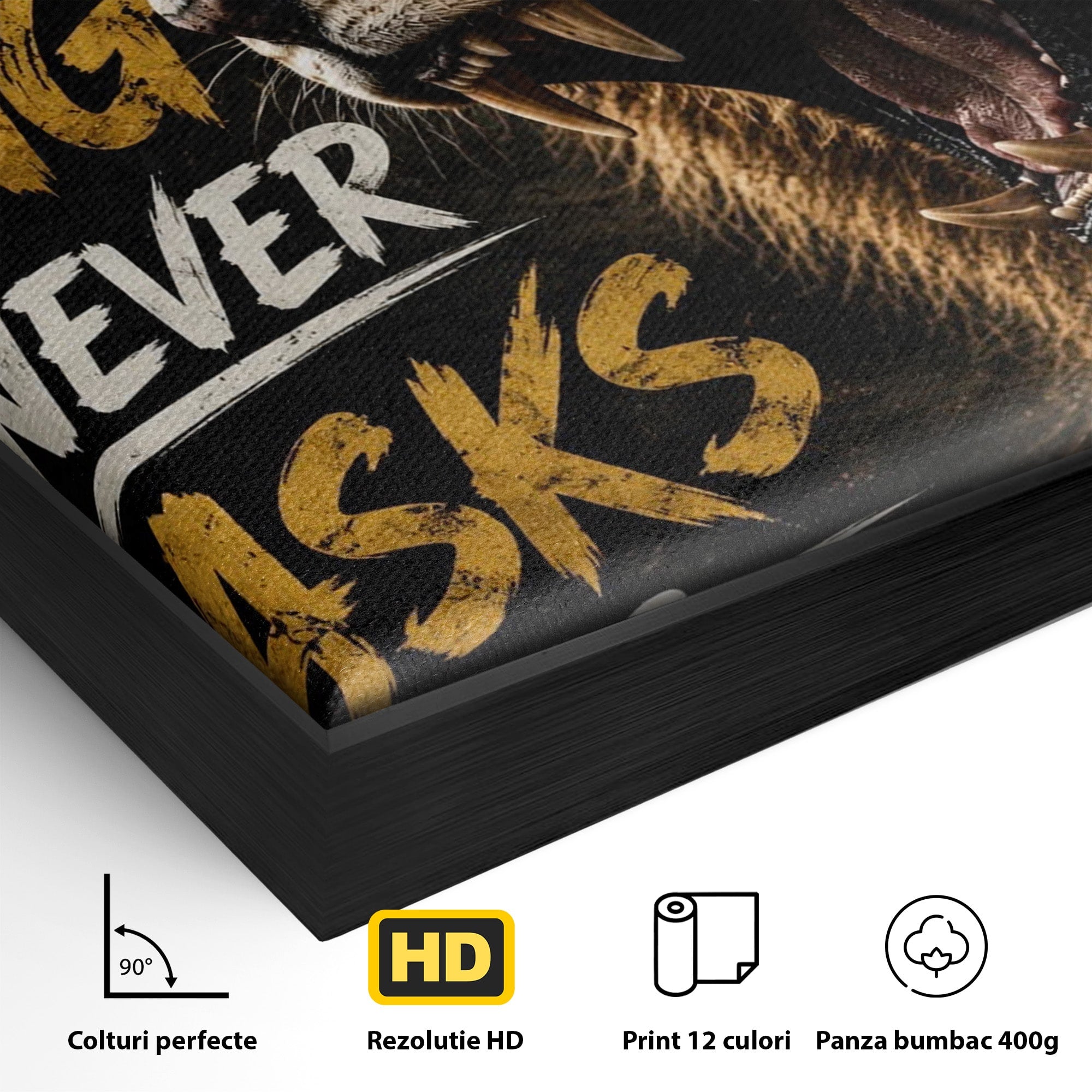 Tablou Canvas Premium LuxCanva® PI1299, Regalitatea Leului In Zori, Leu, Putere, Motivational, Animale, Birou, Culori Vibrante