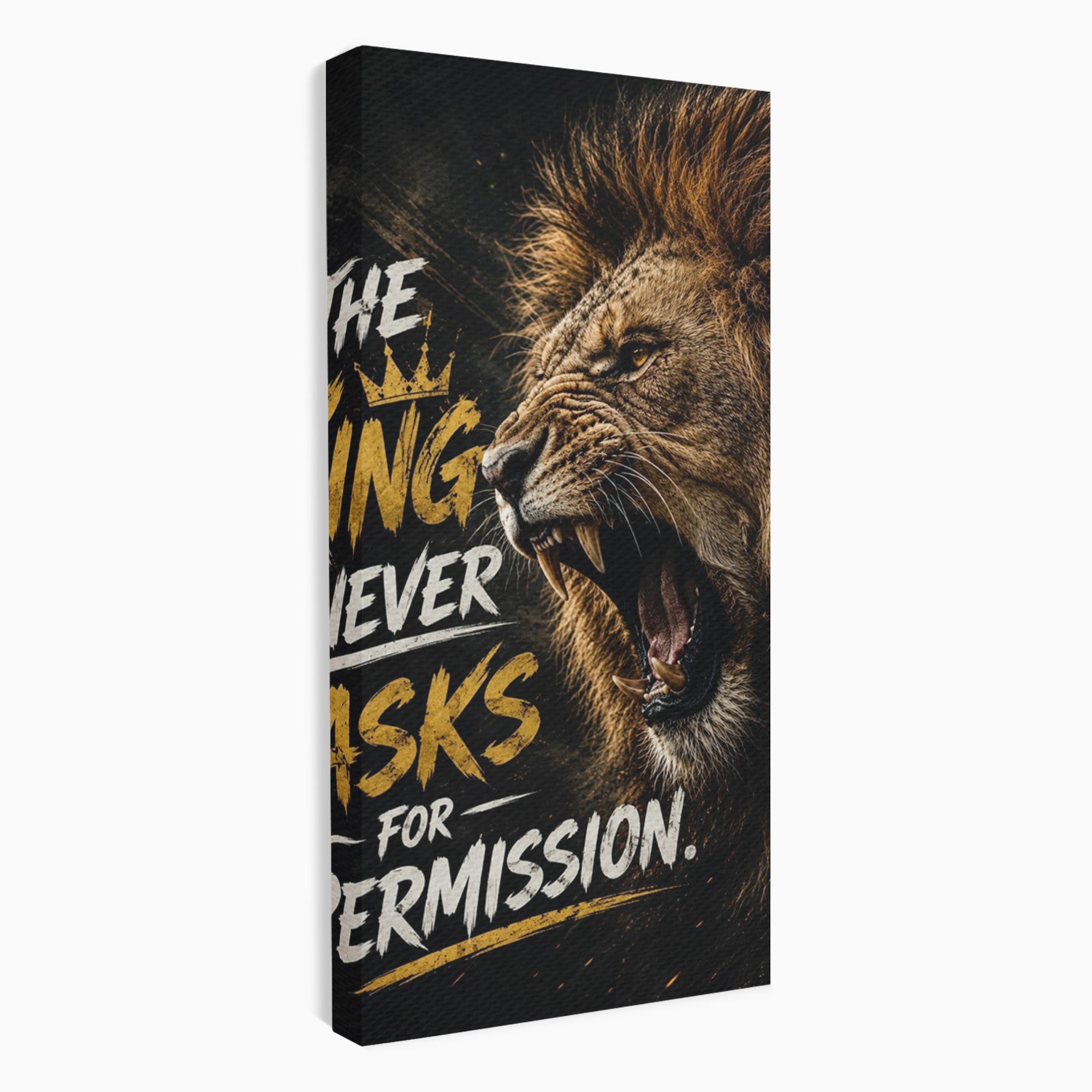 Tablou Canvas Premium LuxCanva® PI1299, Regalitatea Leului In Zori, Leu, Putere, Motivational, Animale, Birou, Culori Vibrante