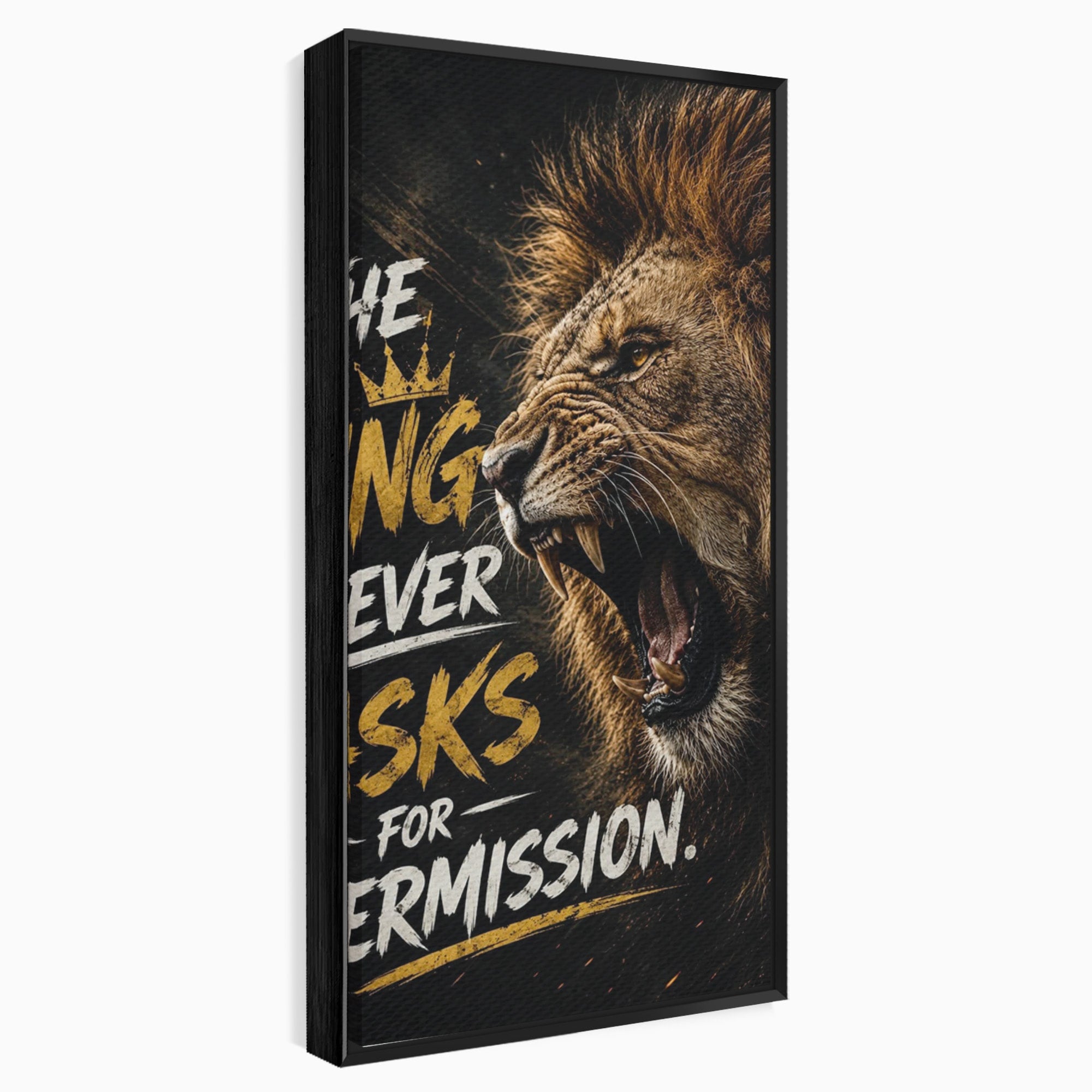 Tablou Canvas Premium LuxCanva® PI1299, Regalitatea Leului In Zori, Leu, Putere, Motivational, Animale, Birou, Culori Vibrante