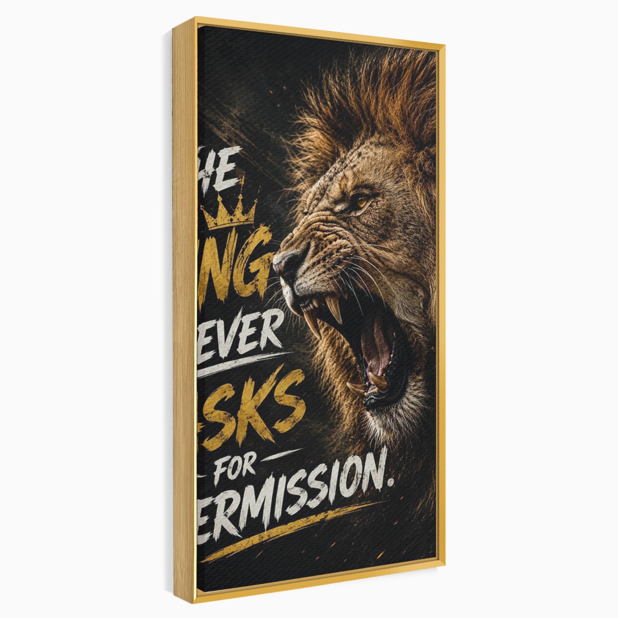 Tablou Canvas Premium LuxCanva® PI1299, Regalitatea Leului In Zori, Leu, Putere, Motivational, Animale, Birou, Culori Vibrante