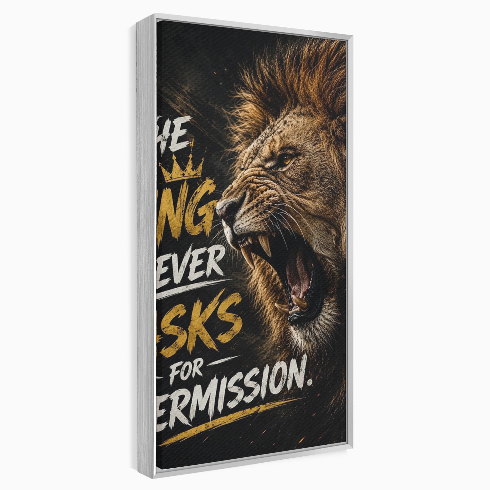 Tablou Canvas Premium LuxCanva® PI1299, Regalitatea Leului In Zori, Leu, Putere, Motivational, Animale, Birou, Culori Vibrante