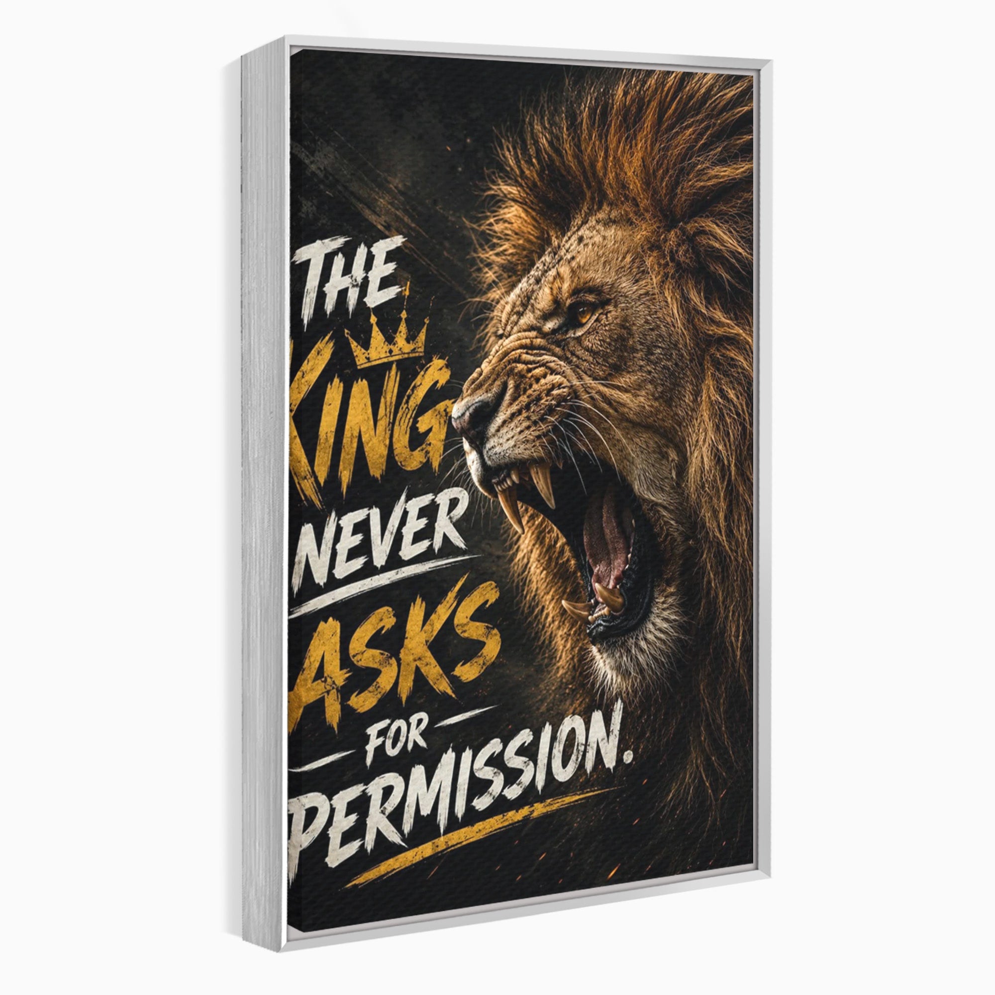 Tablou Canvas Premium LuxCanva® PI1299, Regalitatea Leului In Zori, Leu, Putere, Motivational, Animale, Birou, Culori Vibrante