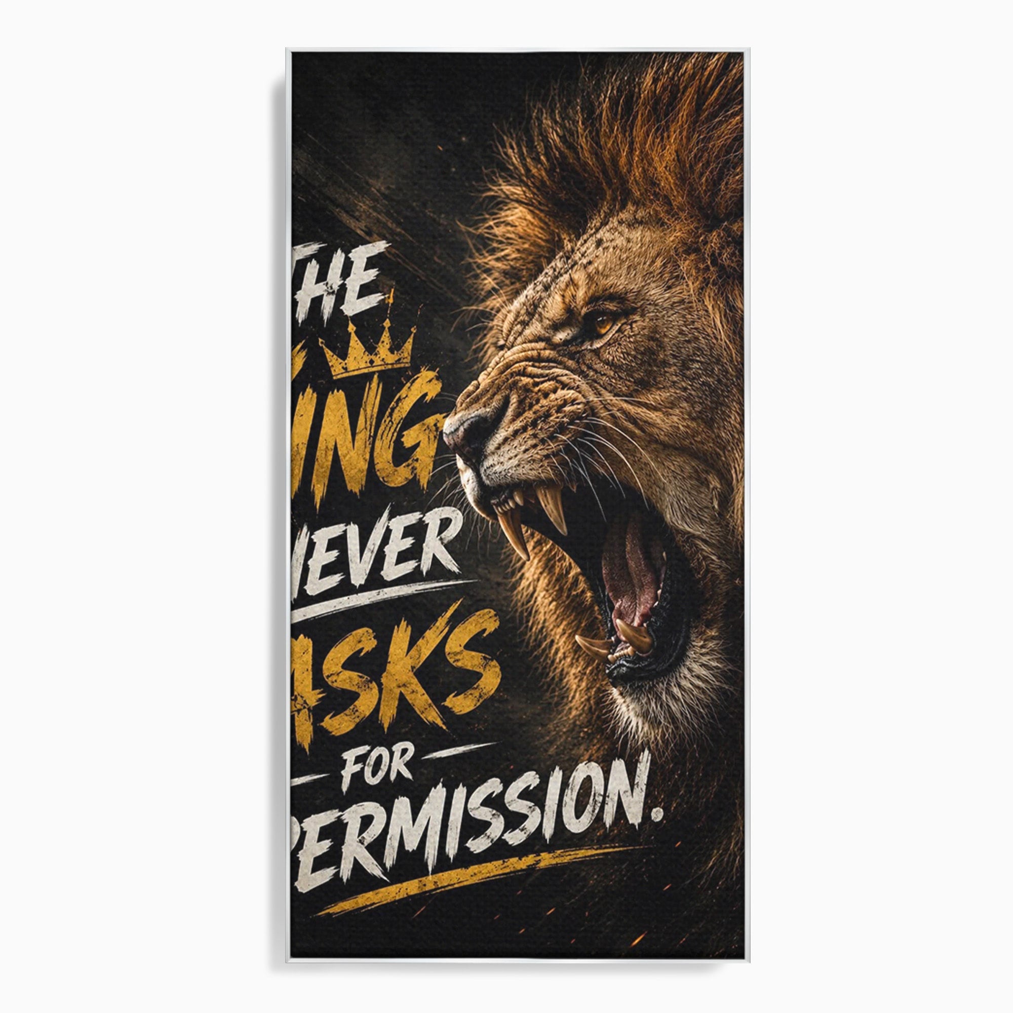 Tablou Canvas Premium LuxCanva® PI1299, Regalitatea Leului In Zori, Leu, Putere, Motivational, Animale, Birou, Culori Vibrante