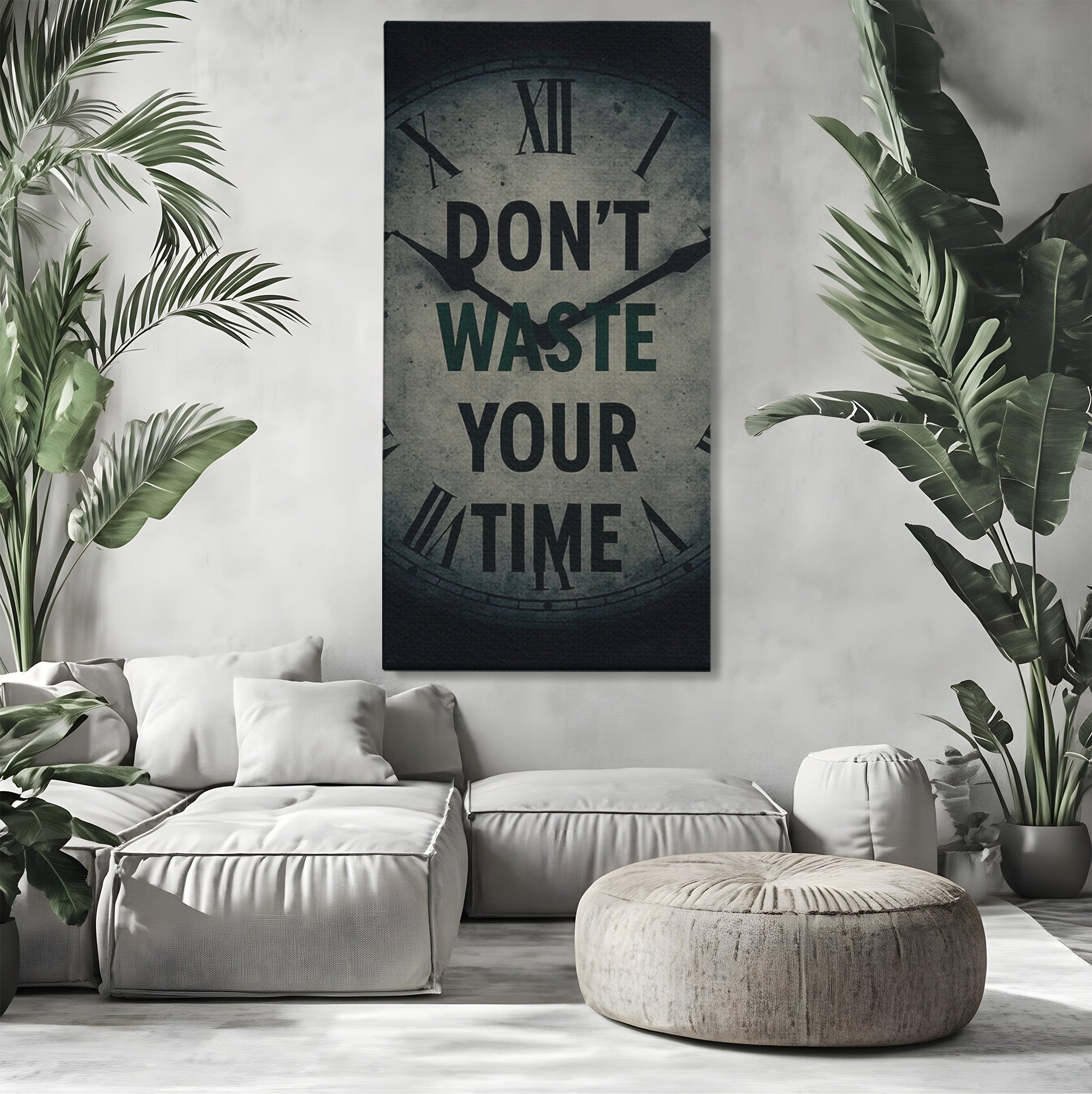 Tablou Canvas Premium LuxCanva® PI1300, Ceasul Timpului, Orologiu, Timp, Motivational, Birou, Living, Culori Vibrante
