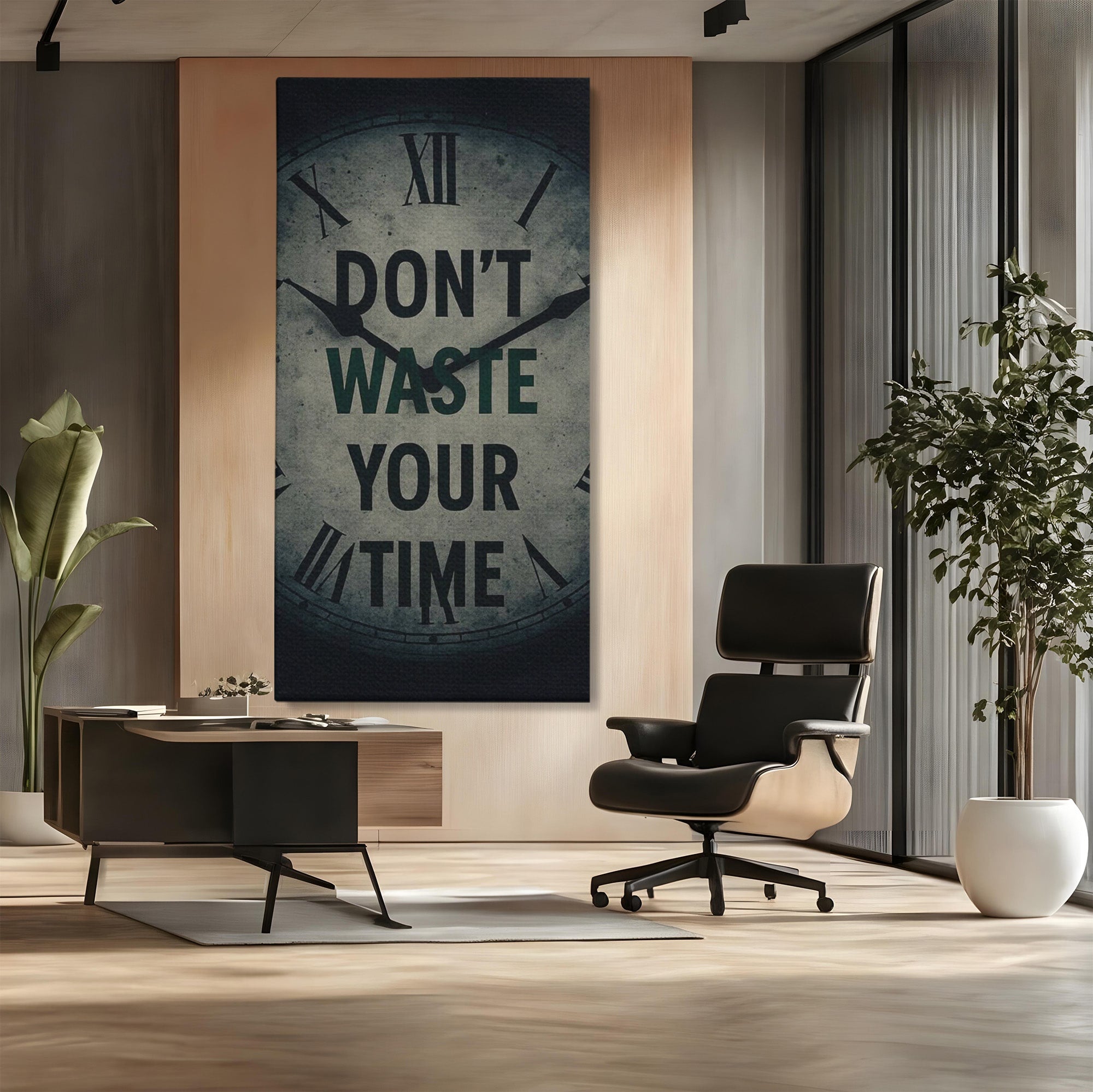 Tablou Canvas Premium LuxCanva® PI1300, Ceasul Timpului, Orologiu, Timp, Motivational, Birou, Living, Culori Vibrante