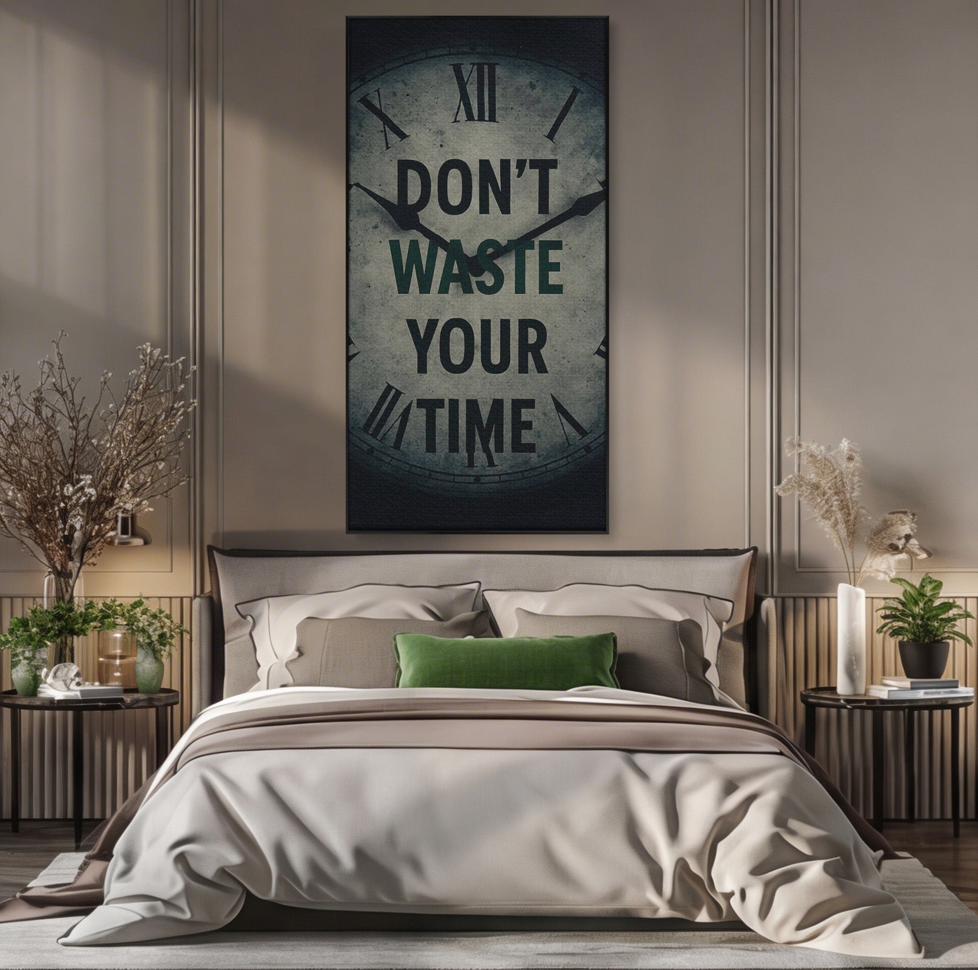 Tablou Canvas Premium LuxCanva® PI1300, Ceasul Timpului, Orologiu, Timp, Motivational, Birou, Living, Culori Vibrante