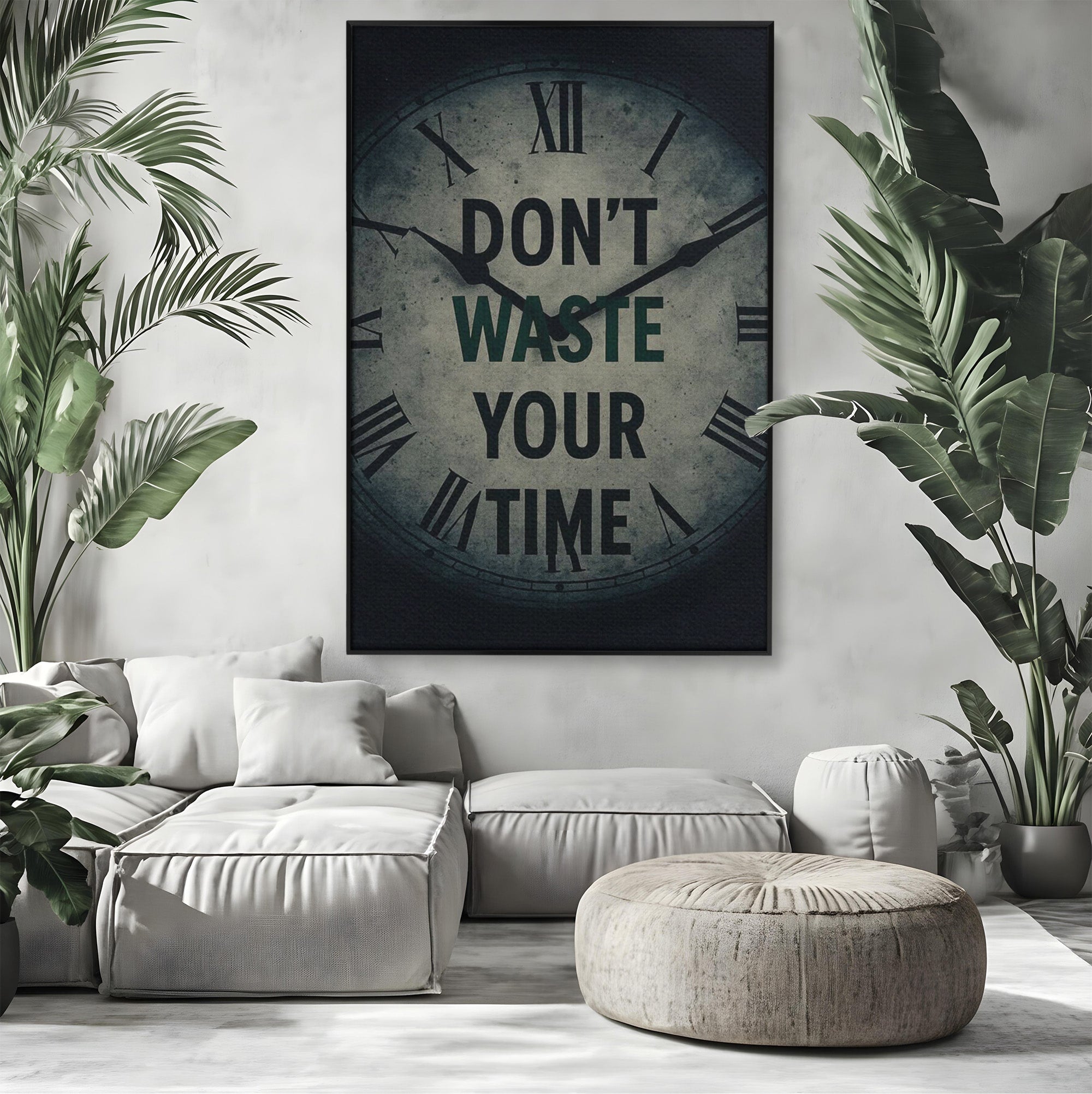 Tablou Canvas Premium LuxCanva® PI1300, Ceasul Timpului, Orologiu, Timp, Motivational, Birou, Living, Culori Vibrante