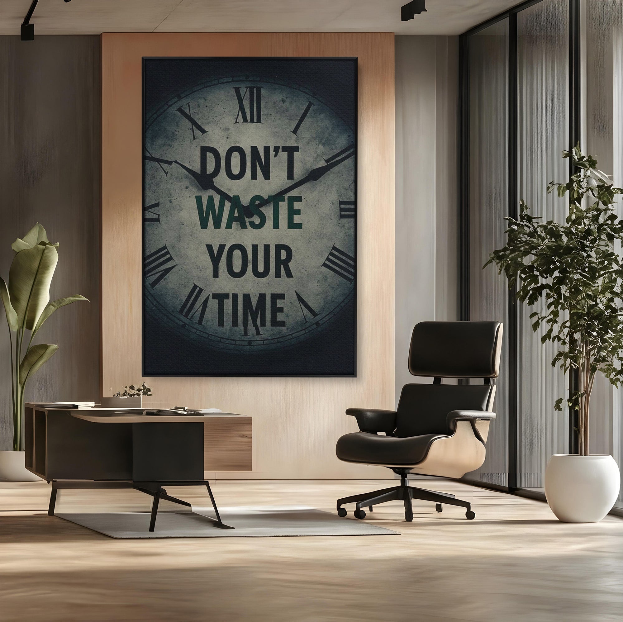 Tablou Canvas Premium LuxCanva® PI1300, Ceasul Timpului, Orologiu, Timp, Motivational, Birou, Living, Culori Vibrante