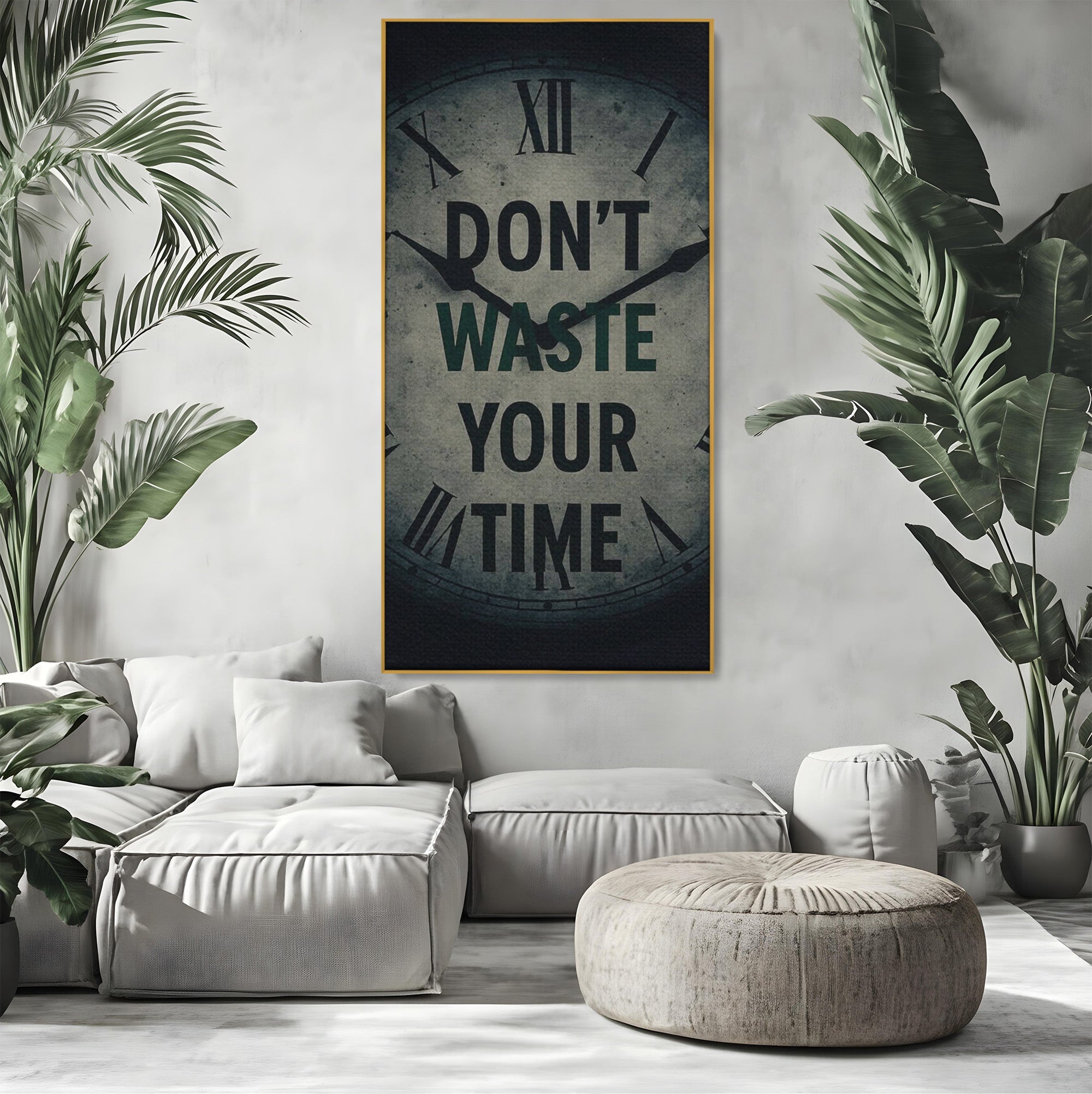 Tablou Canvas Premium LuxCanva® PI1300, Ceasul Timpului, Orologiu, Timp, Motivational, Birou, Living, Culori Vibrante