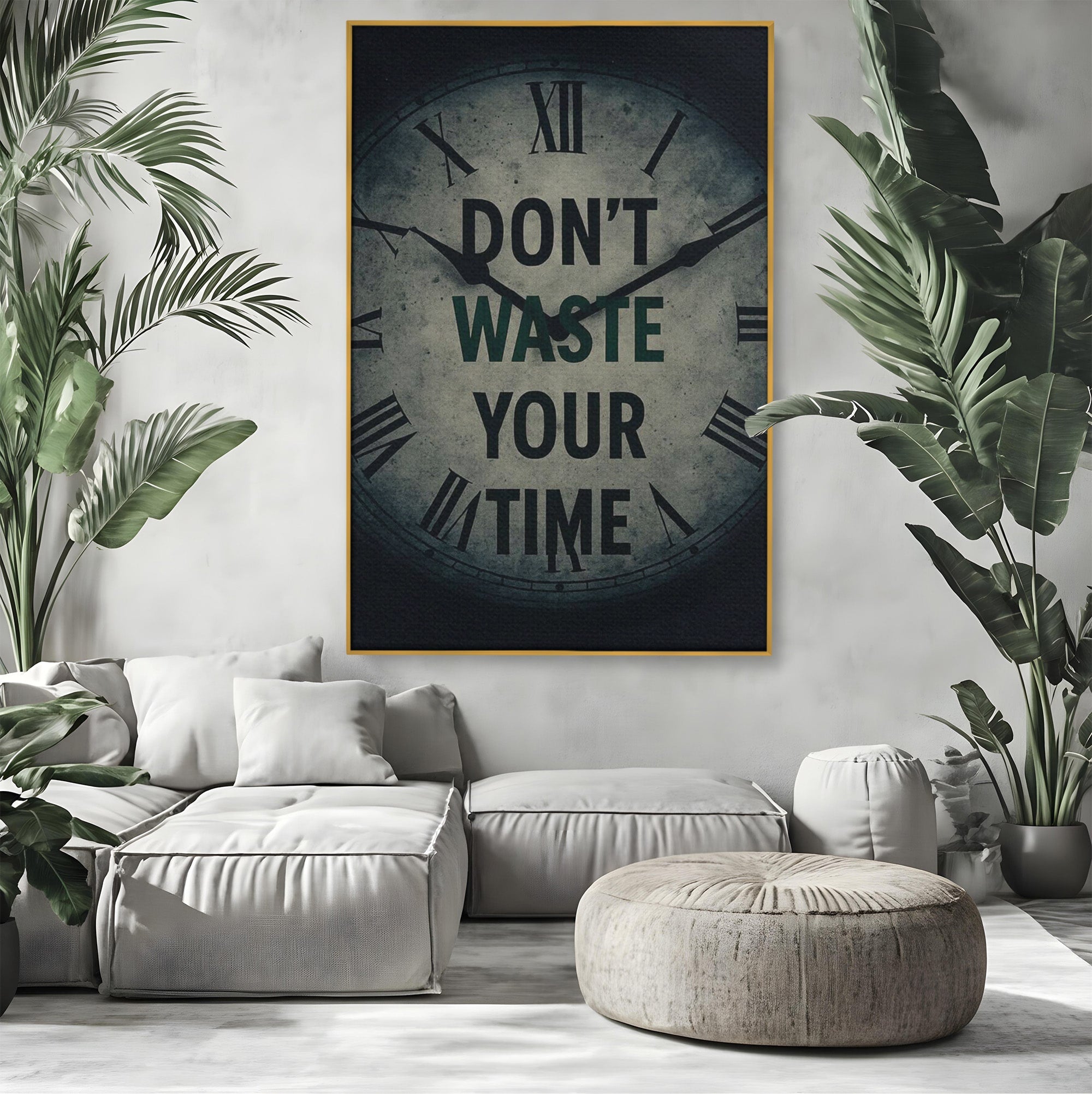 Tablou Canvas Premium LuxCanva® PI1300, Ceasul Timpului, Orologiu, Timp, Motivational, Birou, Living, Culori Vibrante