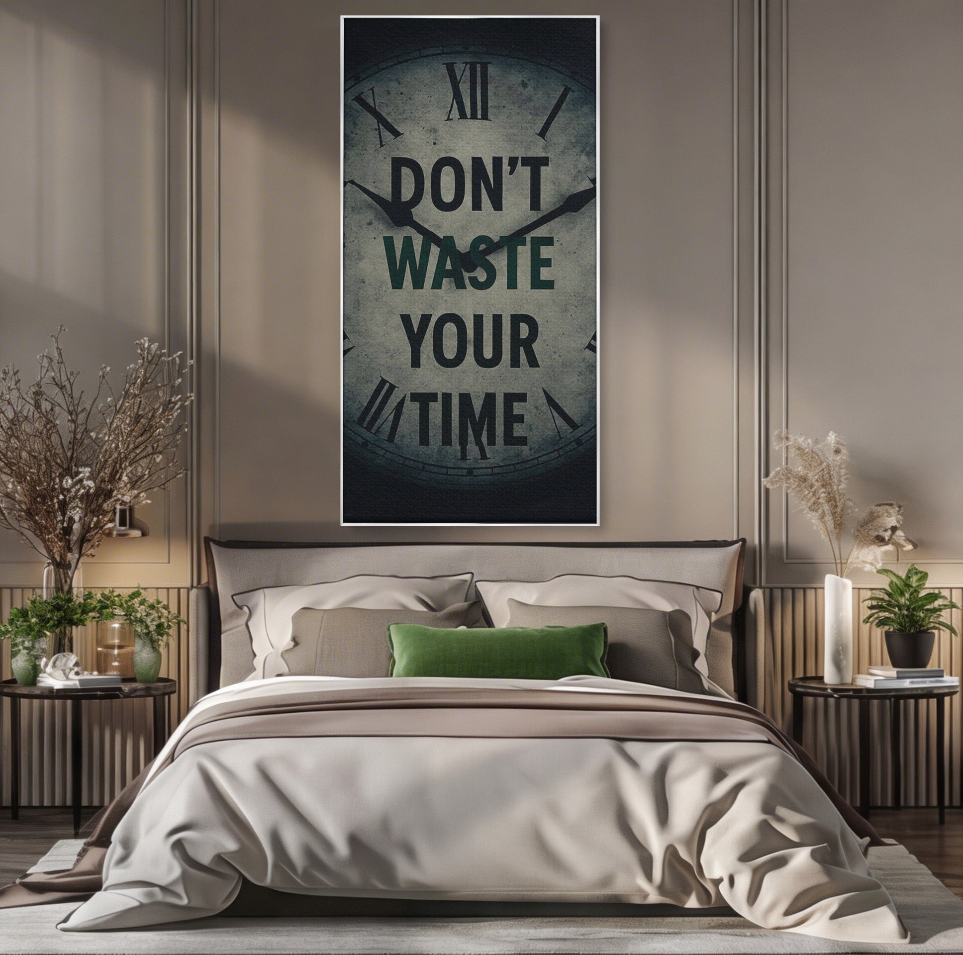 Tablou Canvas Premium LuxCanva® PI1300, Ceasul Timpului, Orologiu, Timp, Motivational, Birou, Living, Culori Vibrante
