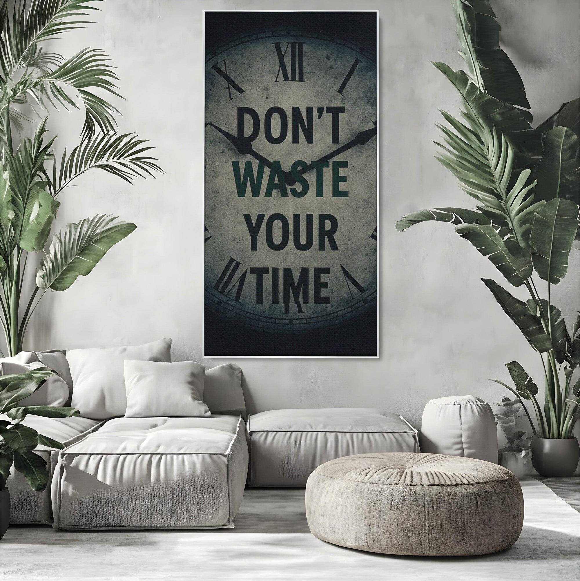 Tablou Canvas Premium LuxCanva® PI1300, Ceasul Timpului, Orologiu, Timp, Motivational, Birou, Living, Culori Vibrante