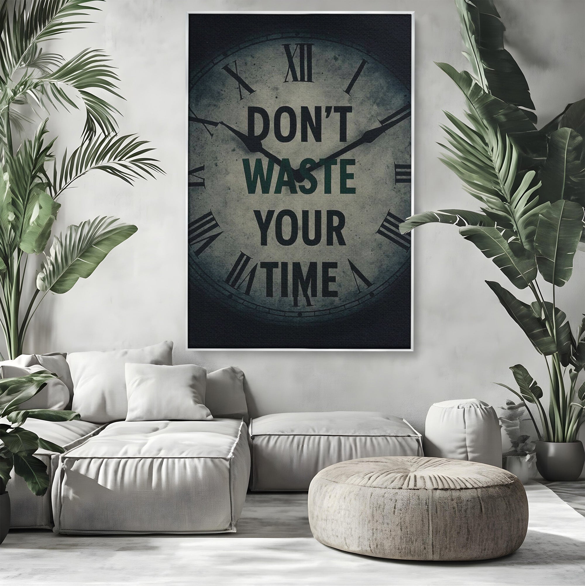 Tablou Canvas Premium LuxCanva® PI1300, Ceasul Timpului, Orologiu, Timp, Motivational, Birou, Living, Culori Vibrante