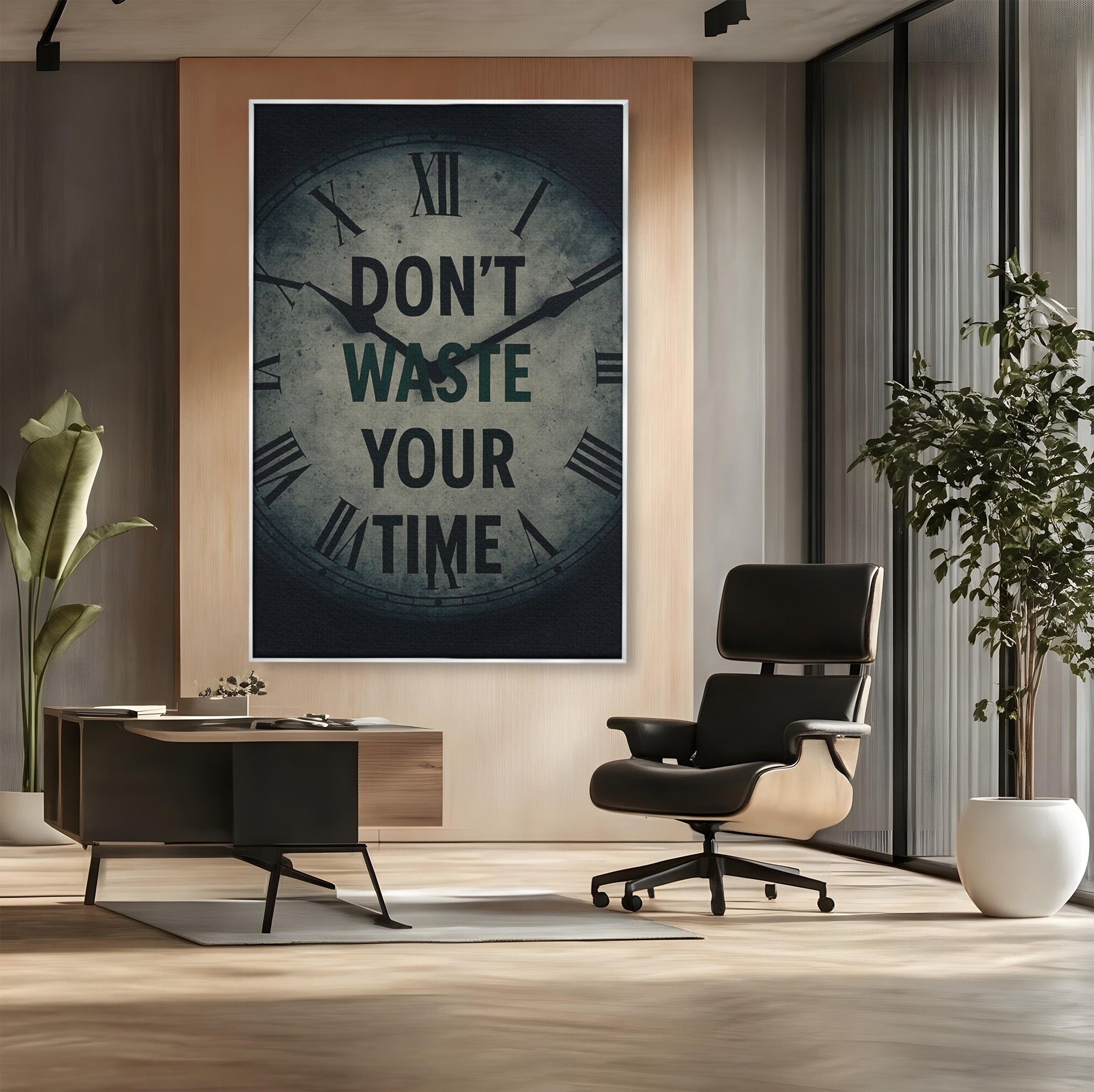 Tablou Canvas Premium LuxCanva® PI1300, Ceasul Timpului, Orologiu, Timp, Motivational, Birou, Living, Culori Vibrante