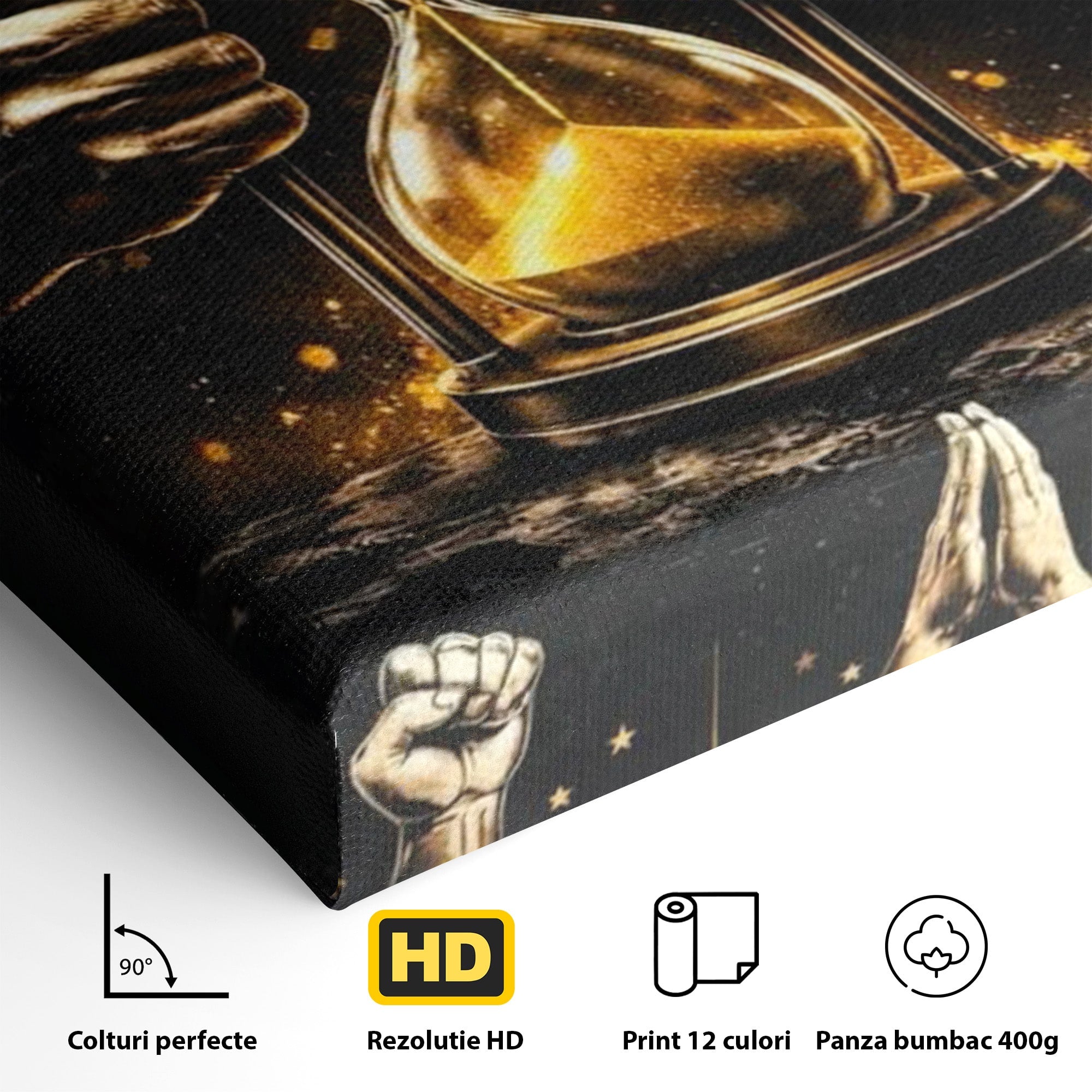Tablou Canvas Premium LuxCanva® PI1301, Focus Pe Obiective, Motivational, Timp, Incurajare, Birou, Determinare, Culori Vibrante