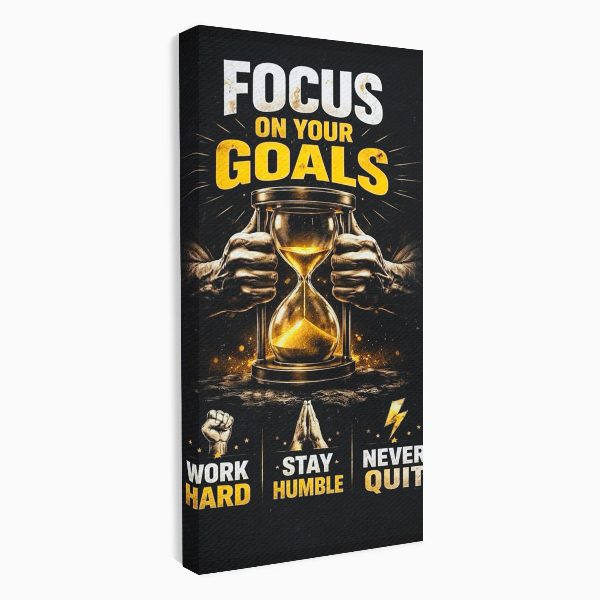 Tablou Canvas Premium LuxCanva® PI1301, Focus Pe Obiective, Motivational, Timp, Incurajare, Birou, Determinare, Culori Vibrante