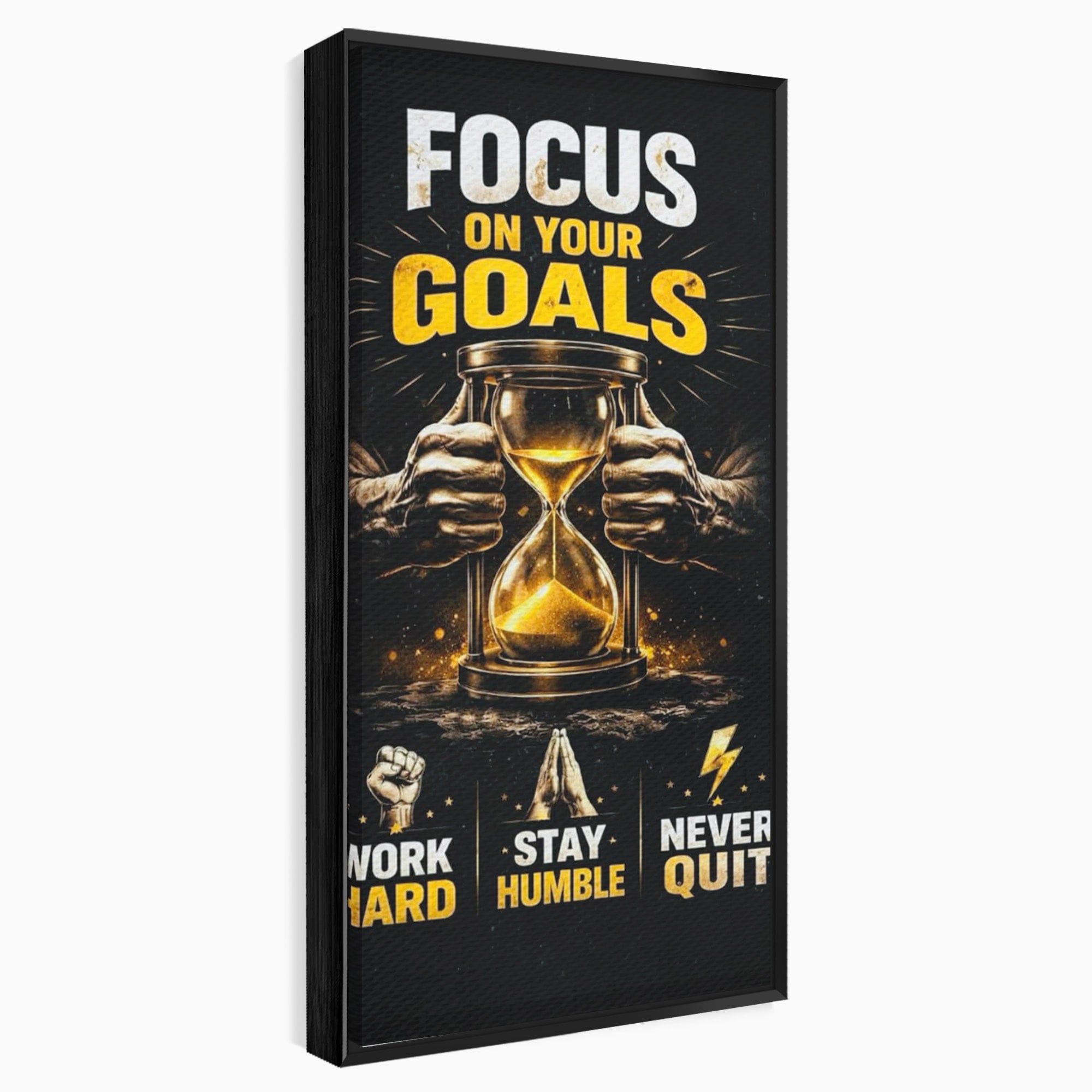 Tablou Canvas Premium LuxCanva® PI1301, Focus Pe Obiective, Motivational, Timp, Incurajare, Birou, Determinare, Culori Vibrante