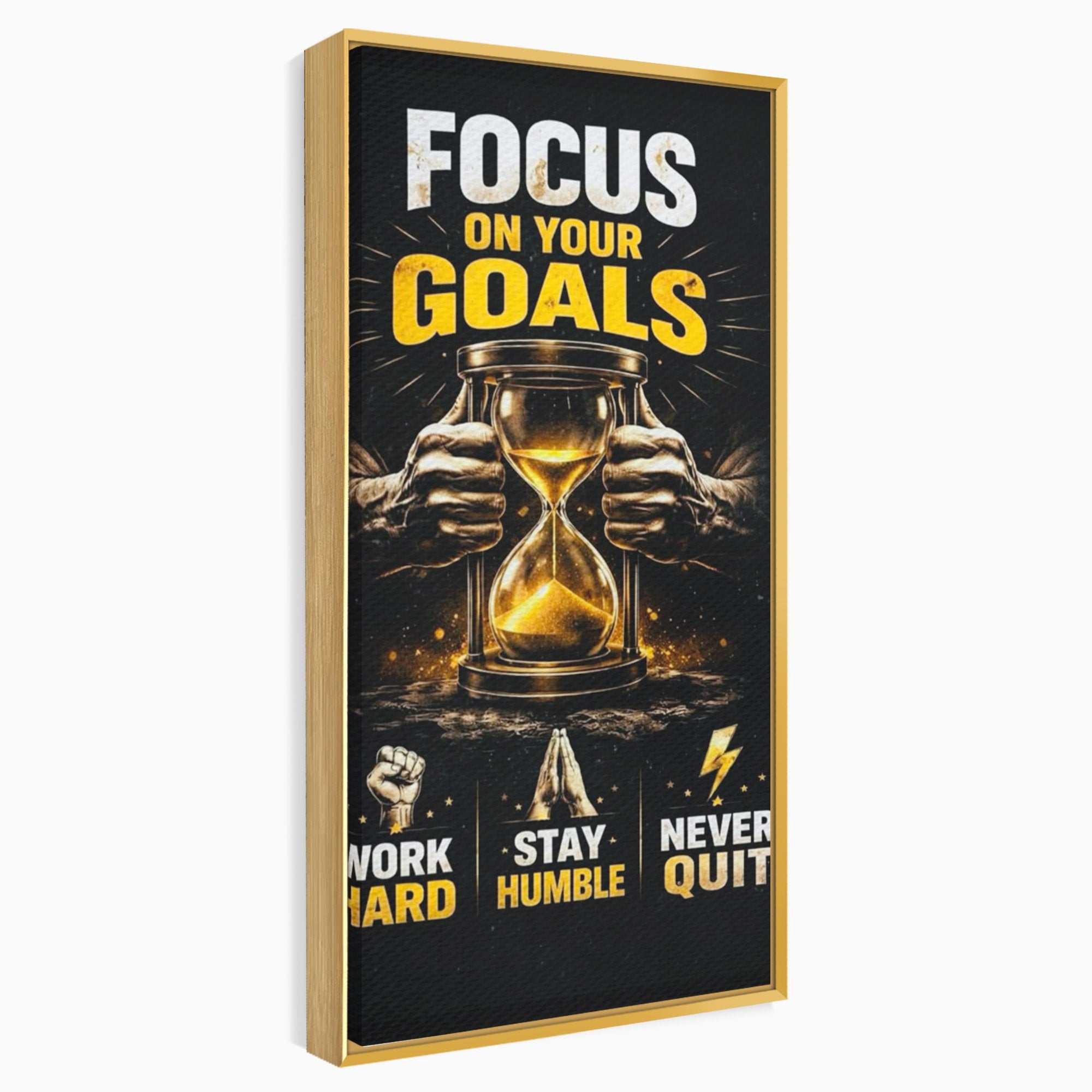 Tablou Canvas Premium LuxCanva® PI1301, Focus Pe Obiective, Motivational, Timp, Incurajare, Birou, Determinare, Culori Vibrante