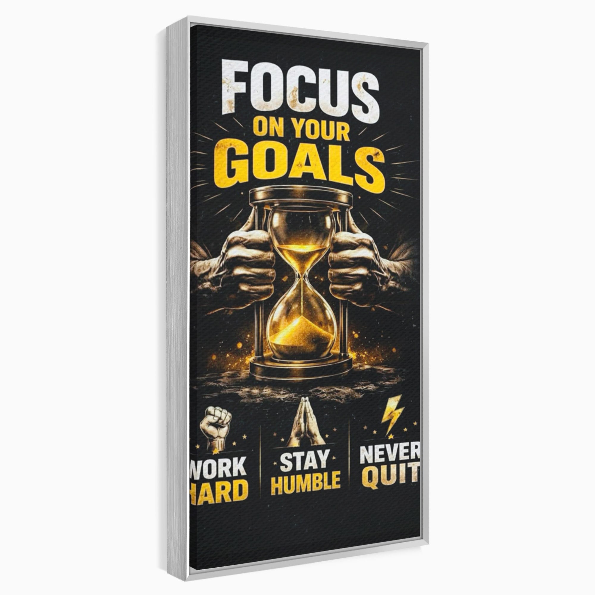 Tablou Canvas Premium LuxCanva® PI1301, Focus Pe Obiective, Motivational, Timp, Incurajare, Birou, Determinare, Culori Vibrante