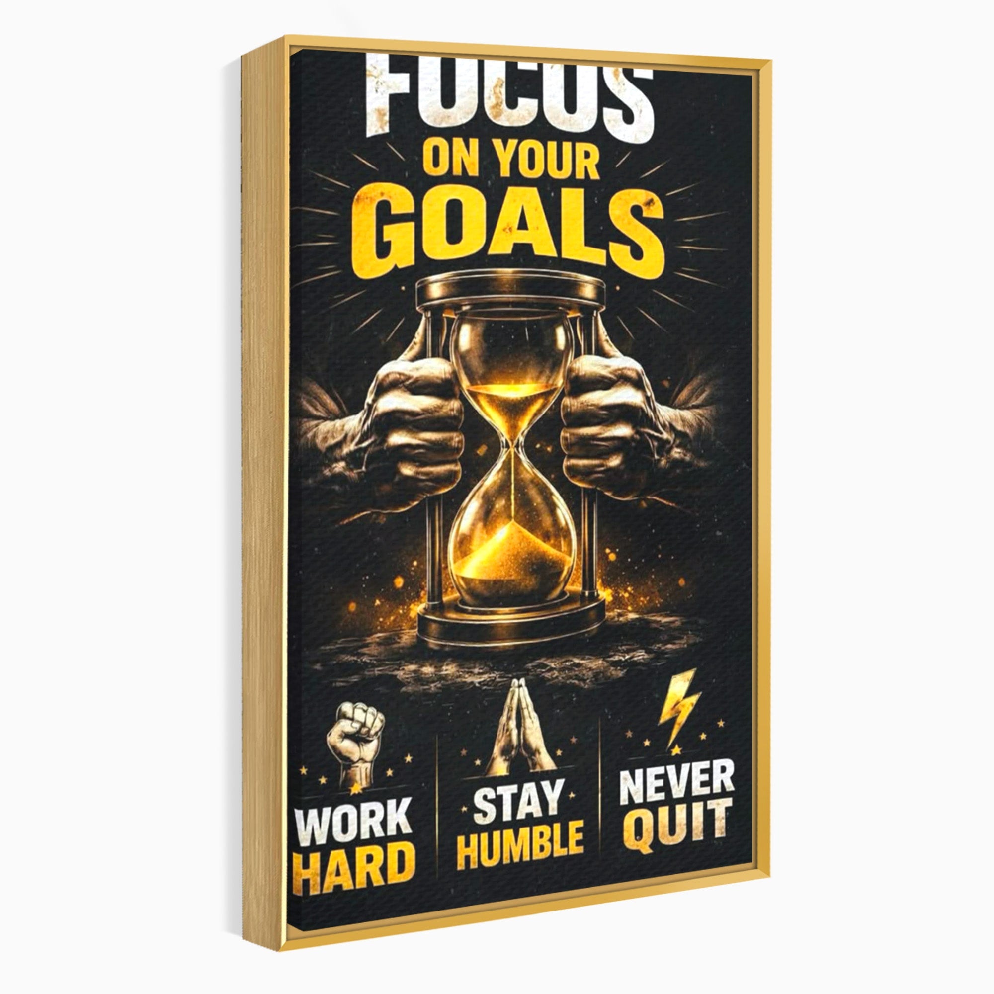 Tablou Canvas Premium LuxCanva® PI1301, Focus Pe Obiective, Motivational, Timp, Incurajare, Birou, Determinare, Culori Vibrante