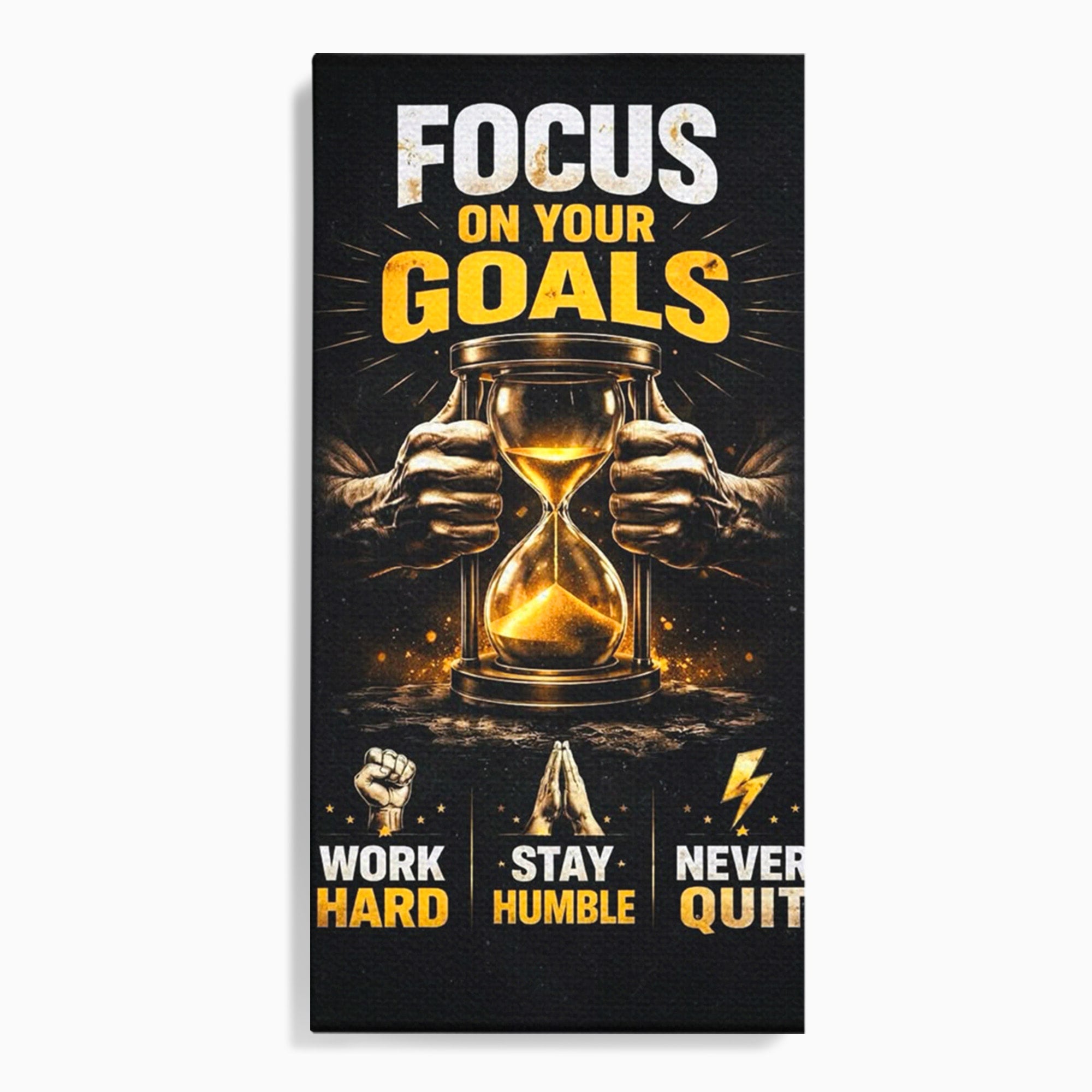 Tablou Canvas Premium LuxCanva® PI1301, Focus Pe Obiective, Motivational, Timp, Incurajare, Birou, Determinare, Culori Vibrante