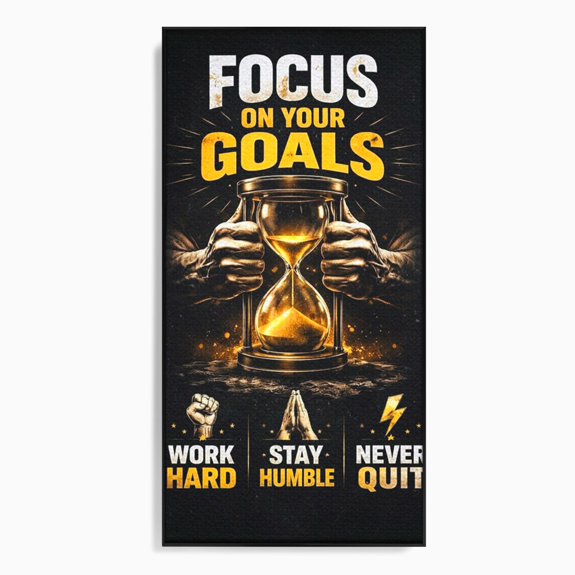 Tablou Canvas Premium LuxCanva® PI1301, Focus Pe Obiective, Motivational, Timp, Incurajare, Birou, Determinare, Culori Vibrante