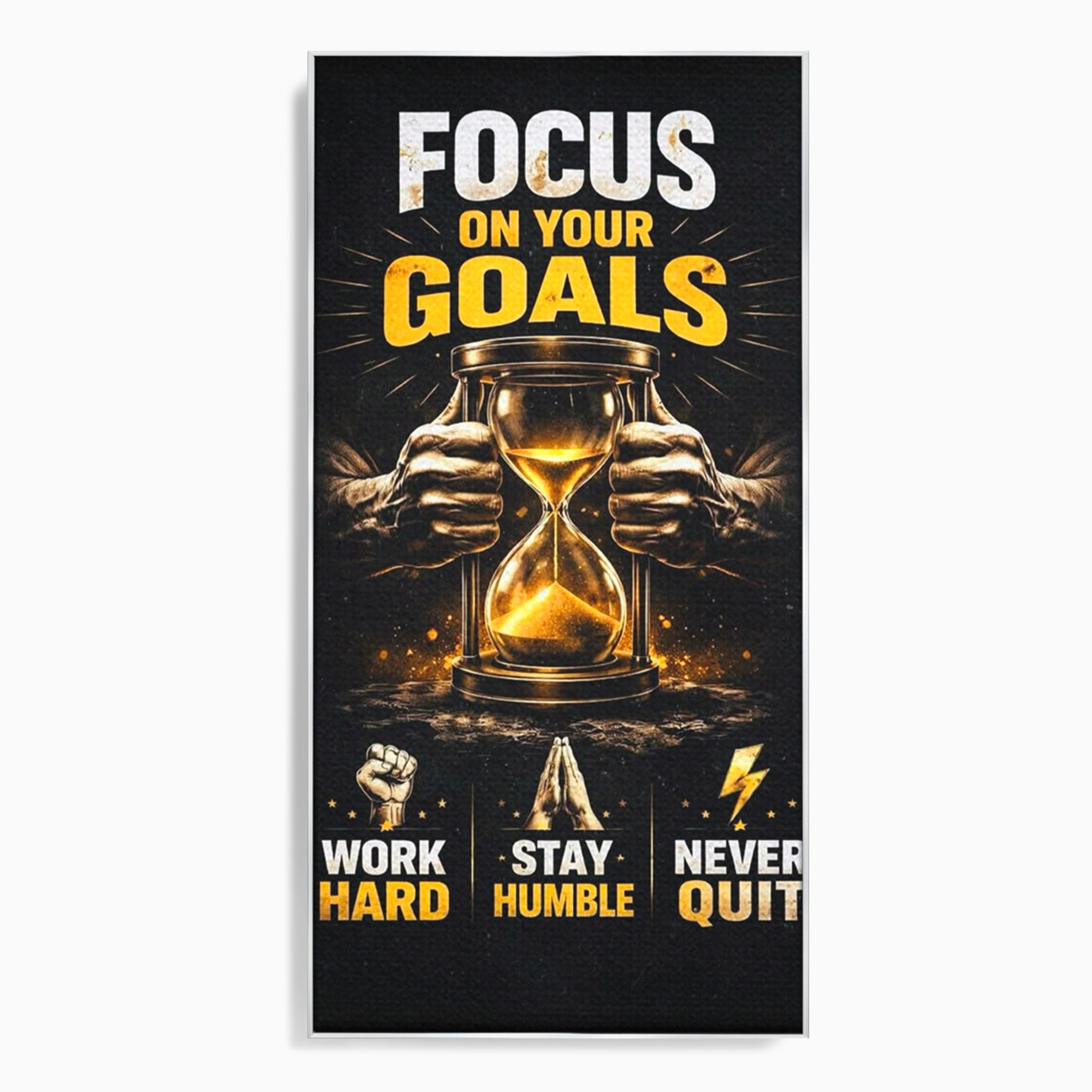 Tablou Canvas Premium LuxCanva® PI1301, Focus Pe Obiective, Motivational, Timp, Incurajare, Birou, Determinare, Culori Vibrante