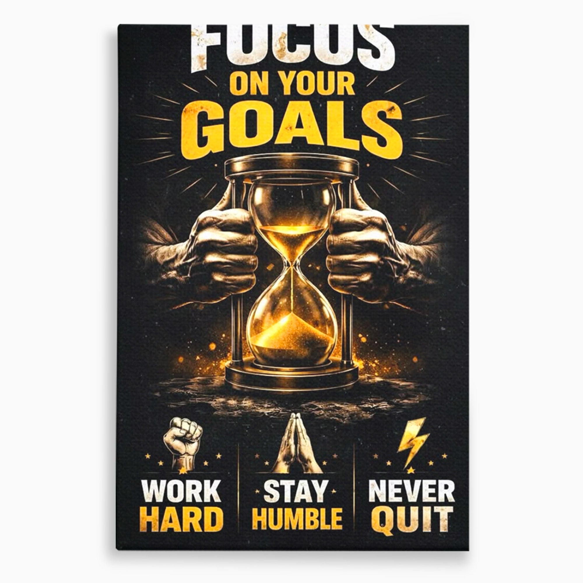Tablou Canvas Premium LuxCanva® PI1301, Focus Pe Obiective, Motivational, Timp, Incurajare, Birou, Determinare, Culori Vibrante