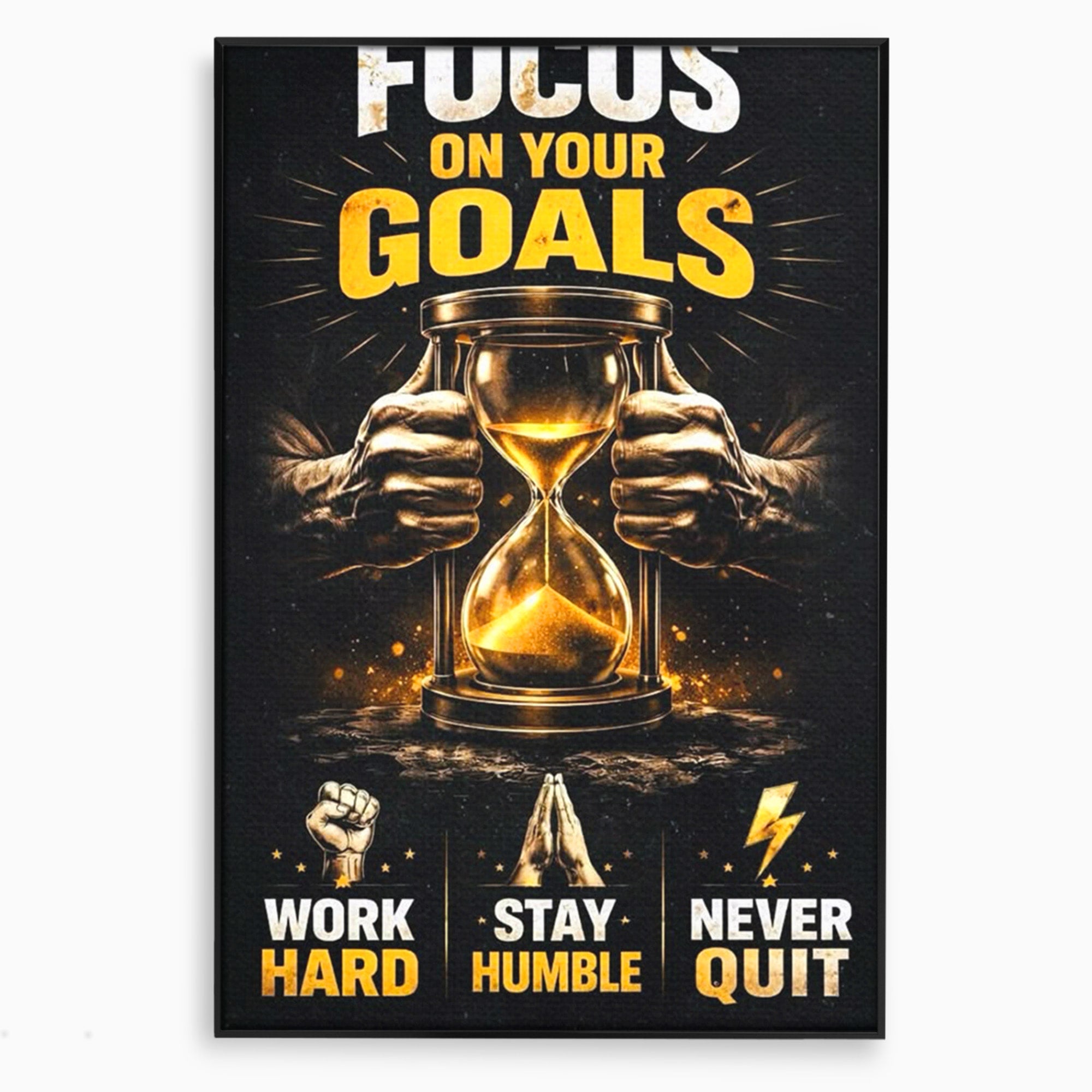 Tablou Canvas Premium LuxCanva® PI1301, Focus Pe Obiective, Motivational, Timp, Incurajare, Birou, Determinare, Culori Vibrante