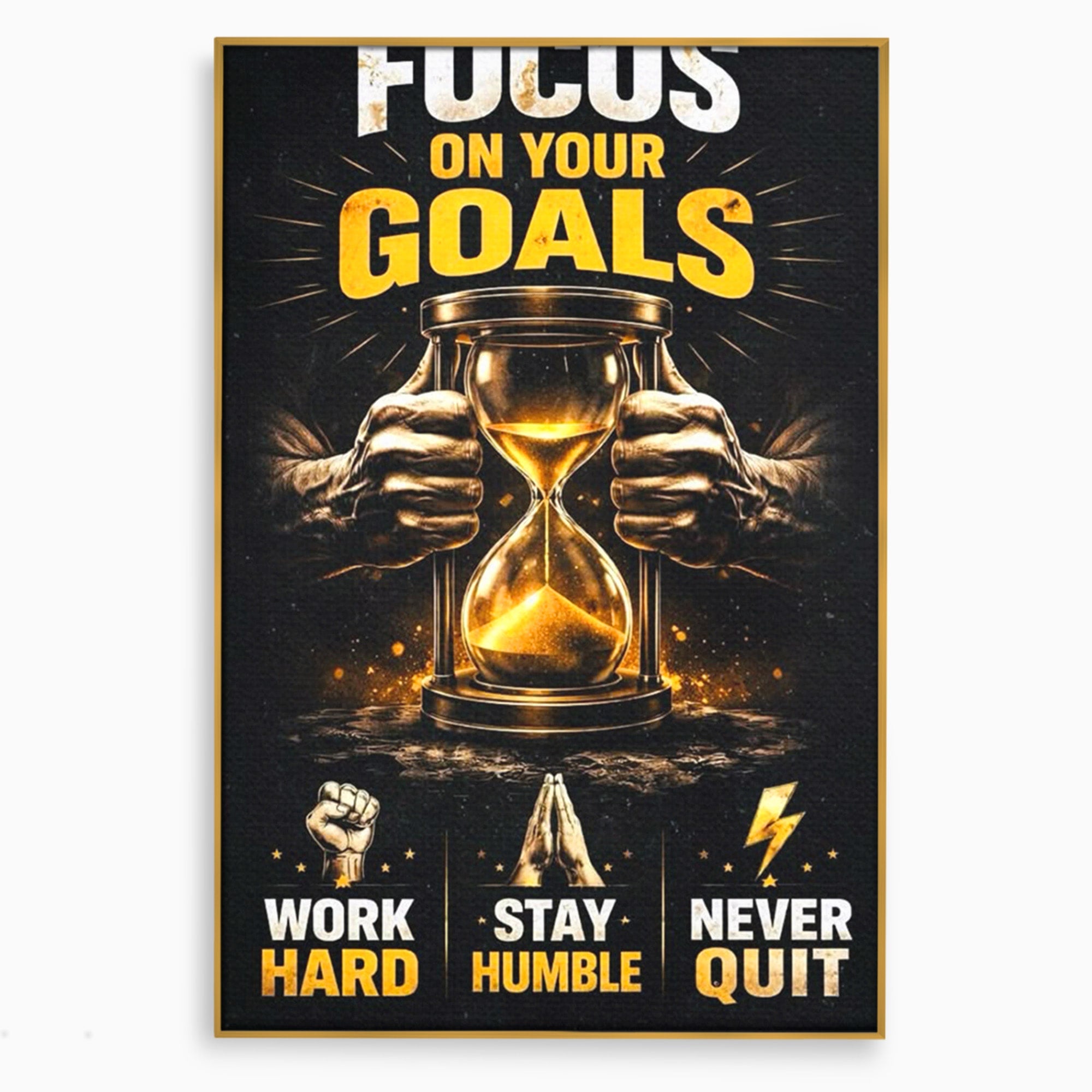 Tablou Canvas Premium LuxCanva® PI1301, Focus Pe Obiective, Motivational, Timp, Incurajare, Birou, Determinare, Culori Vibrante