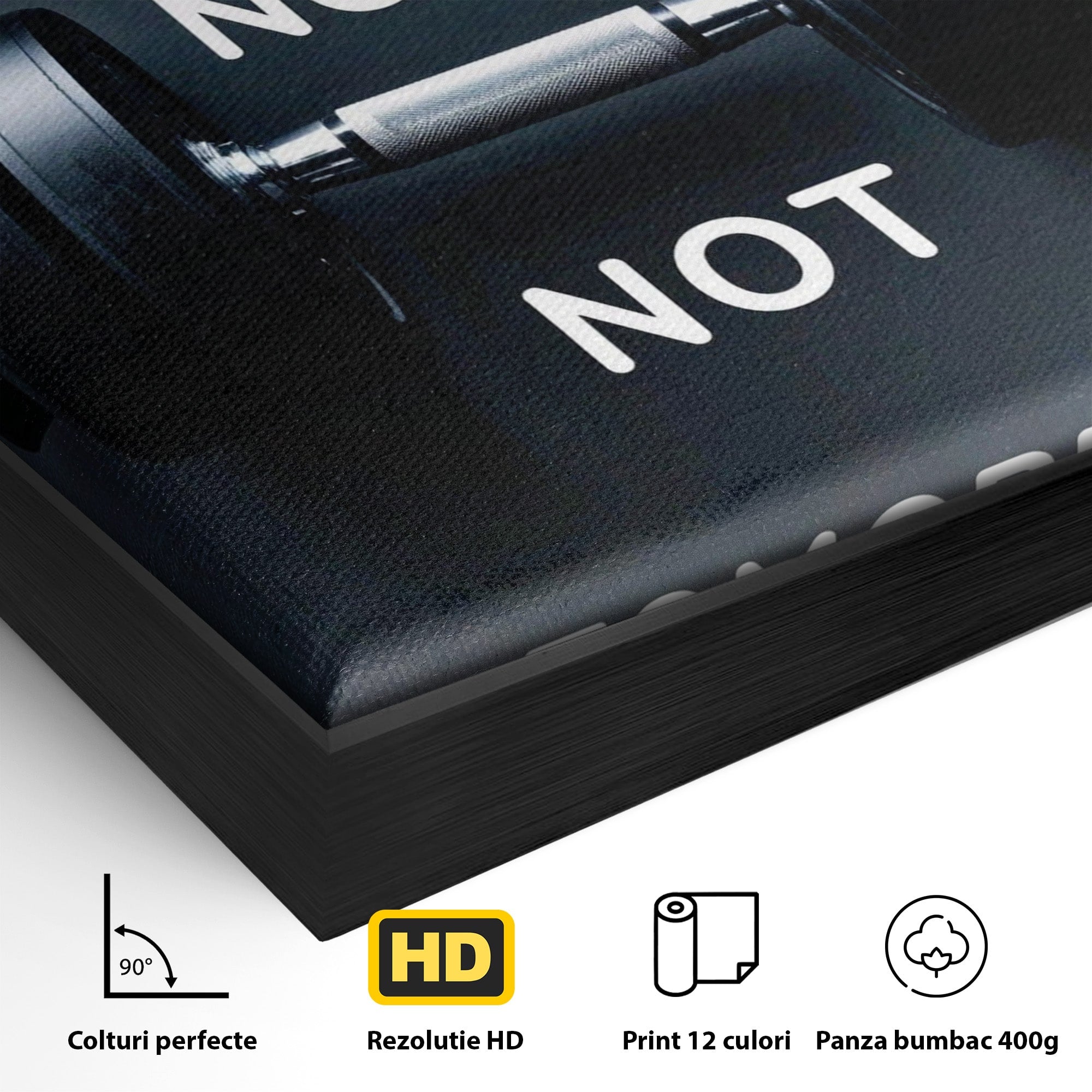 Tablou Canvas Premium LuxCanva® PI1302, Ganteră Motivațională, Fitness, Motivatie, Sport, Citat, Birou, Dormitor, Culori Vibrante