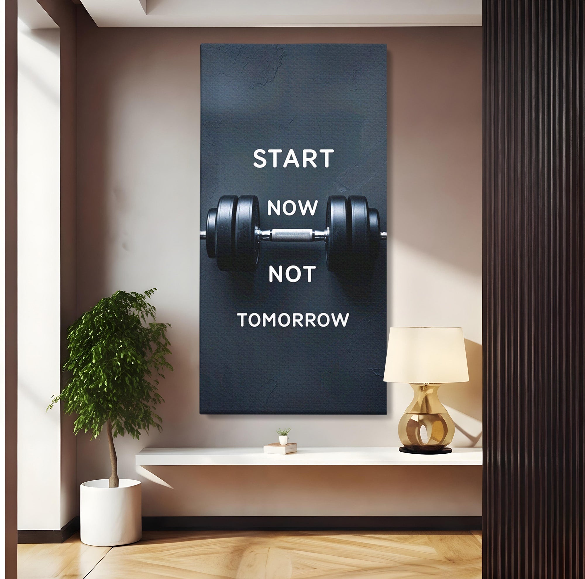 Tablou Canvas Premium LuxCanva® PI1302, Ganteră Motivațională, Fitness, Motivatie, Sport, Citat, Birou, Dormitor, Culori Vibrante