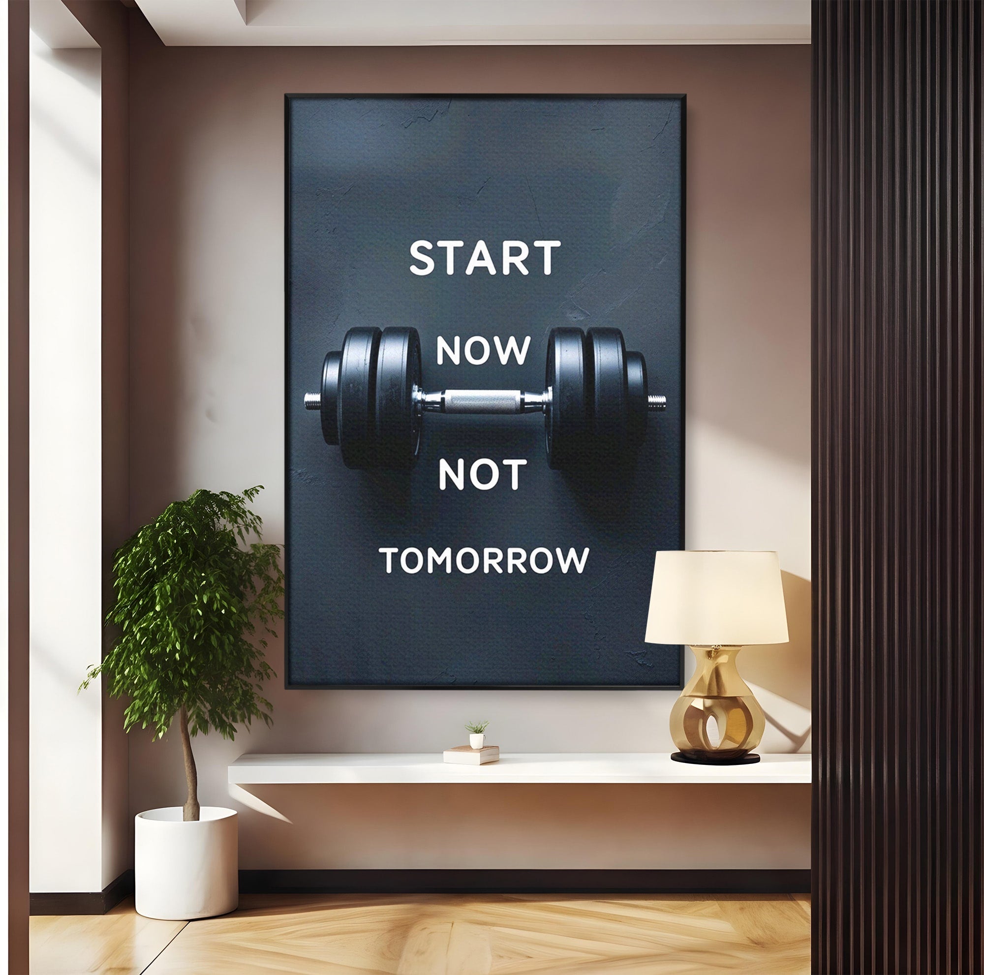 Tablou Canvas Premium LuxCanva® PI1302, Ganteră Motivațională, Fitness, Motivatie, Sport, Citat, Birou, Dormitor, Culori Vibrante