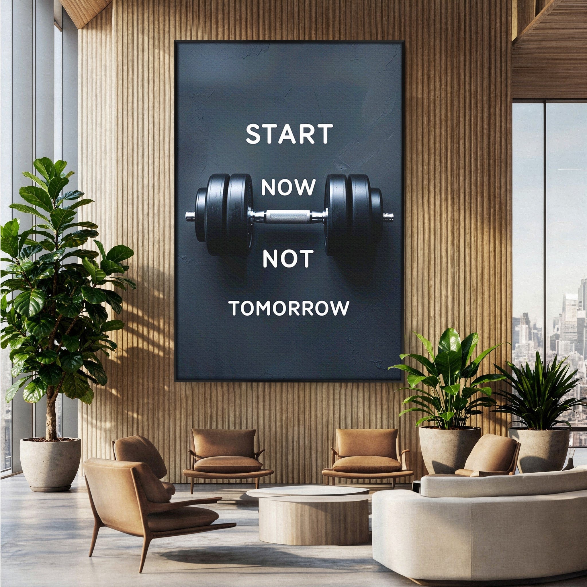 Tablou Canvas Premium LuxCanva® PI1302, Ganteră Motivațională, Fitness, Motivatie, Sport, Citat, Birou, Dormitor, Culori Vibrante