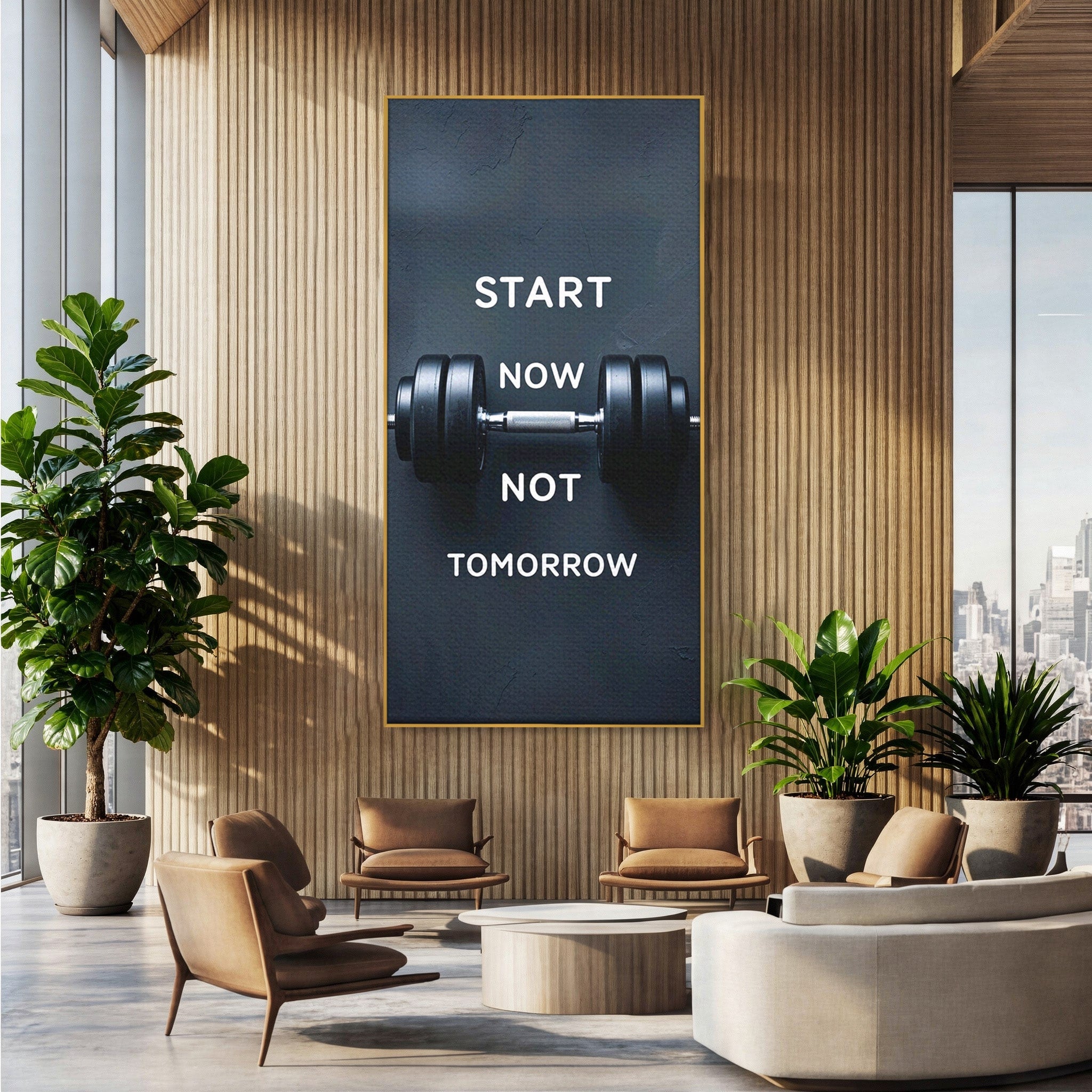 Tablou Canvas Premium LuxCanva® PI1302, Ganteră Motivațională, Fitness, Motivatie, Sport, Citat, Birou, Dormitor, Culori Vibrante