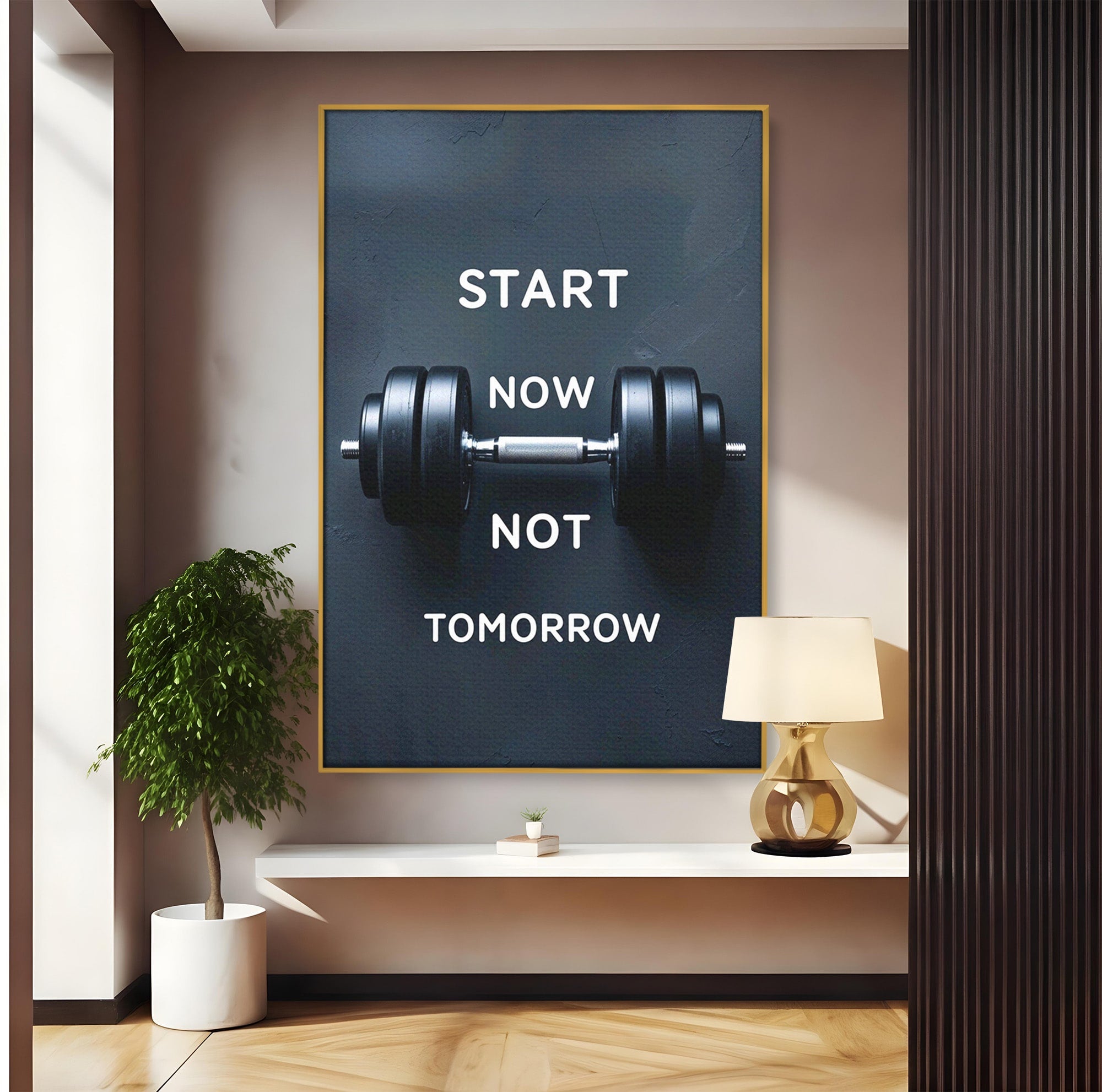 Tablou Canvas Premium LuxCanva® PI1302, Ganteră Motivațională, Fitness, Motivatie, Sport, Citat, Birou, Dormitor, Culori Vibrante