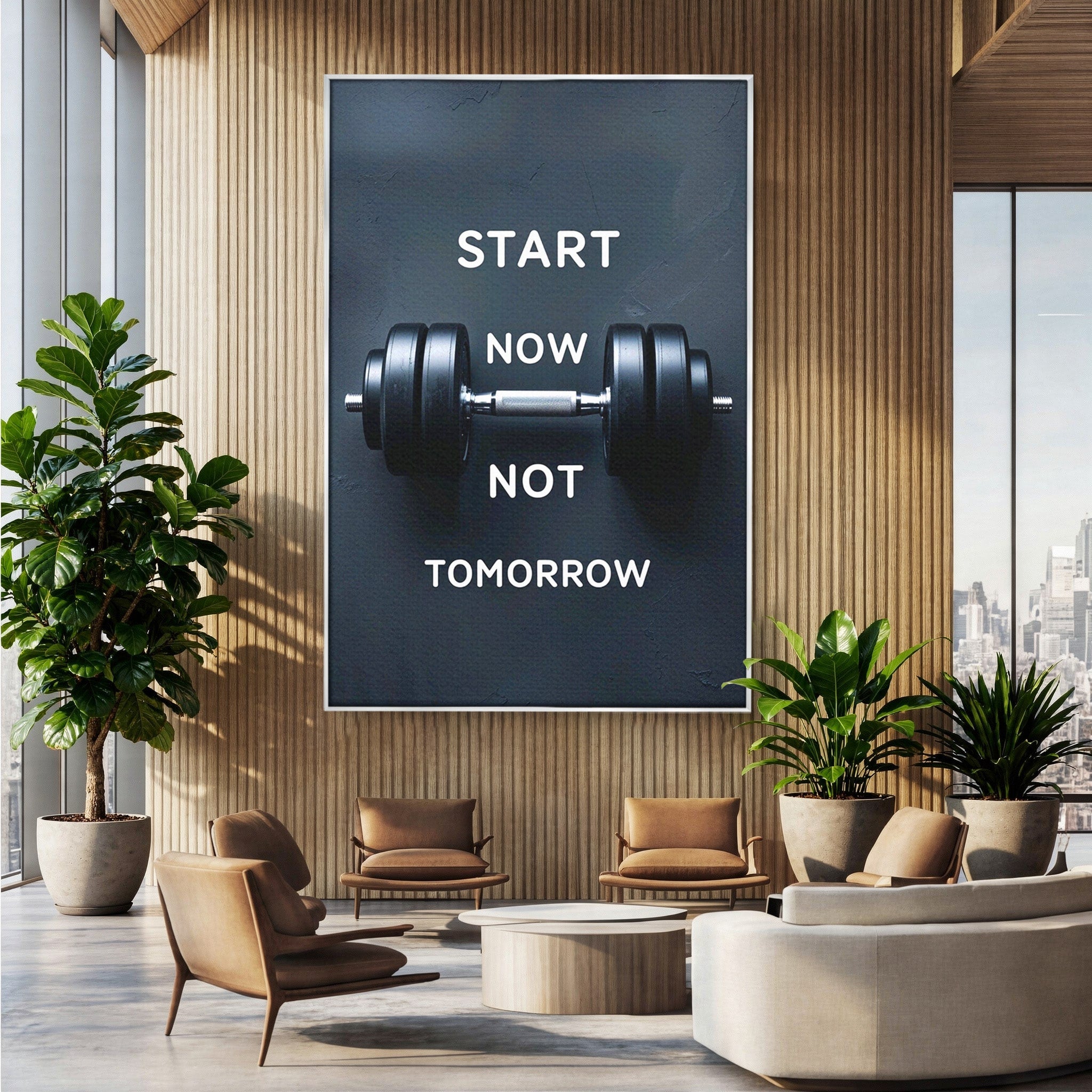 Tablou Canvas Premium LuxCanva® PI1302, Ganteră Motivațională, Fitness, Motivatie, Sport, Citat, Birou, Dormitor, Culori Vibrante