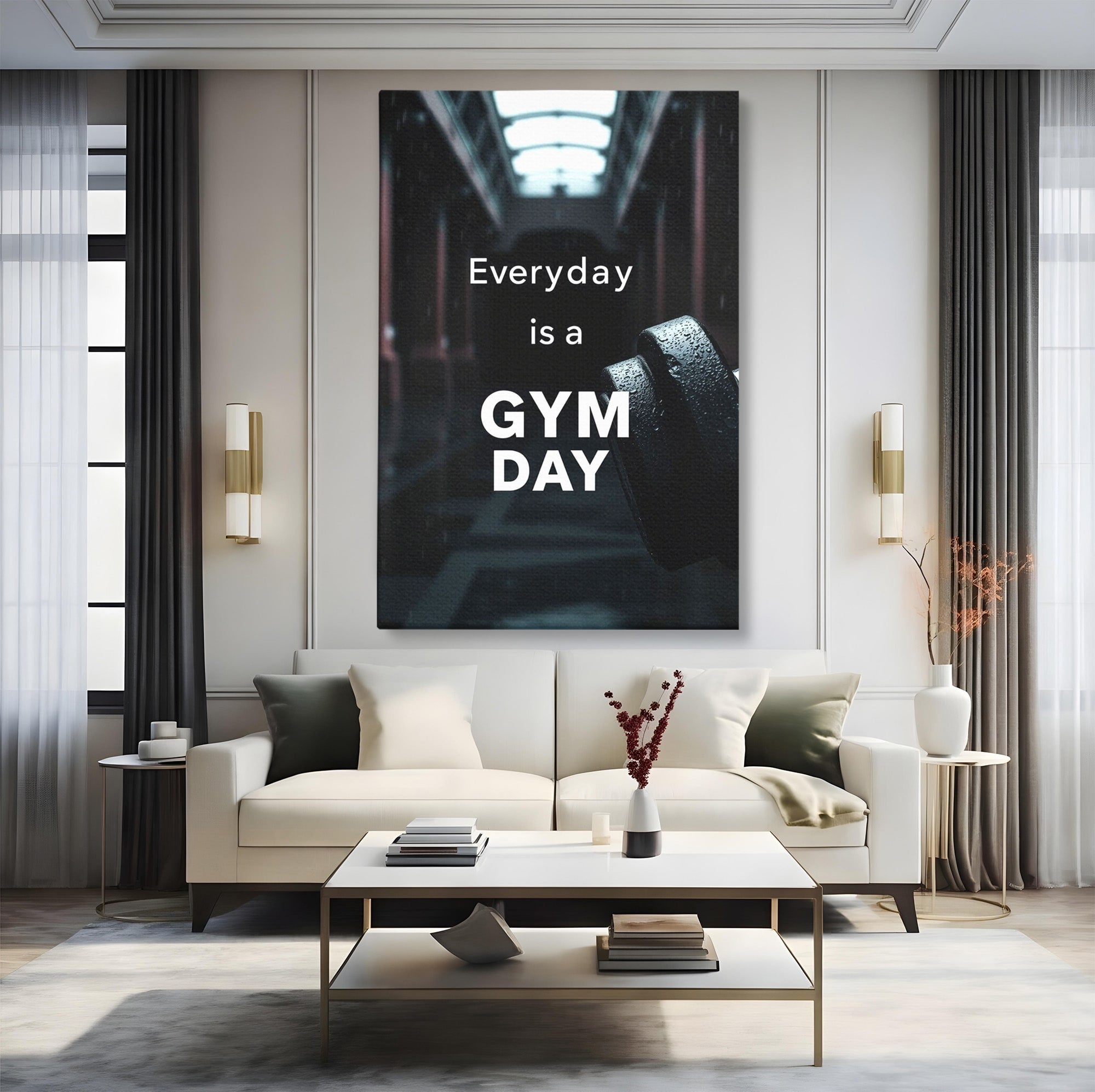 Tablou Canvas Premium LuxCanva® PI1303, Motivatie Fitness, Energie, Motivatie, Antrenament, Sala, Birou, Sport, Culori Vibrante
