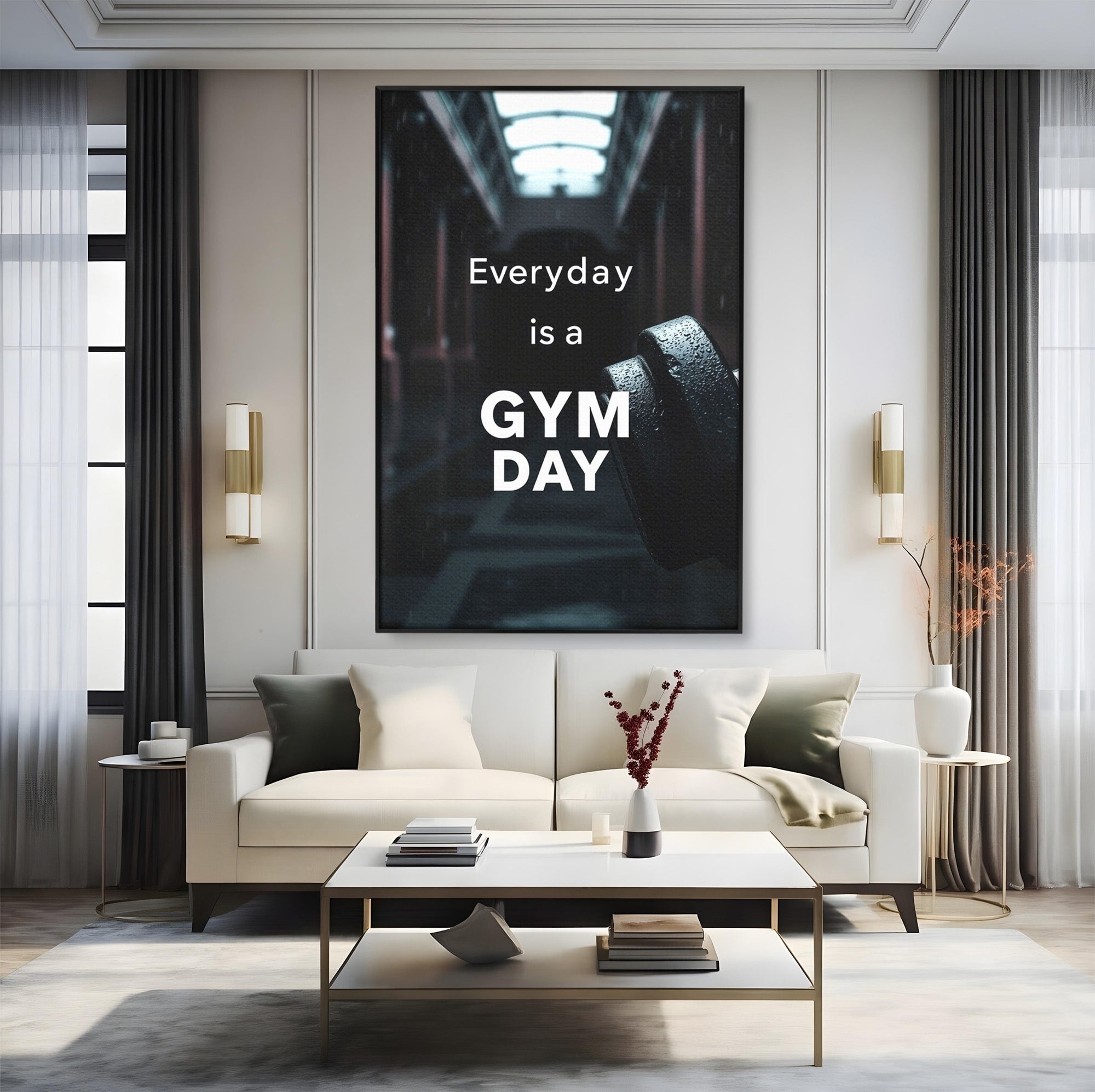 Tablou Canvas Premium LuxCanva® PI1303, Motivatie Fitness, Energie, Motivatie, Antrenament, Sala, Birou, Sport, Culori Vibrante