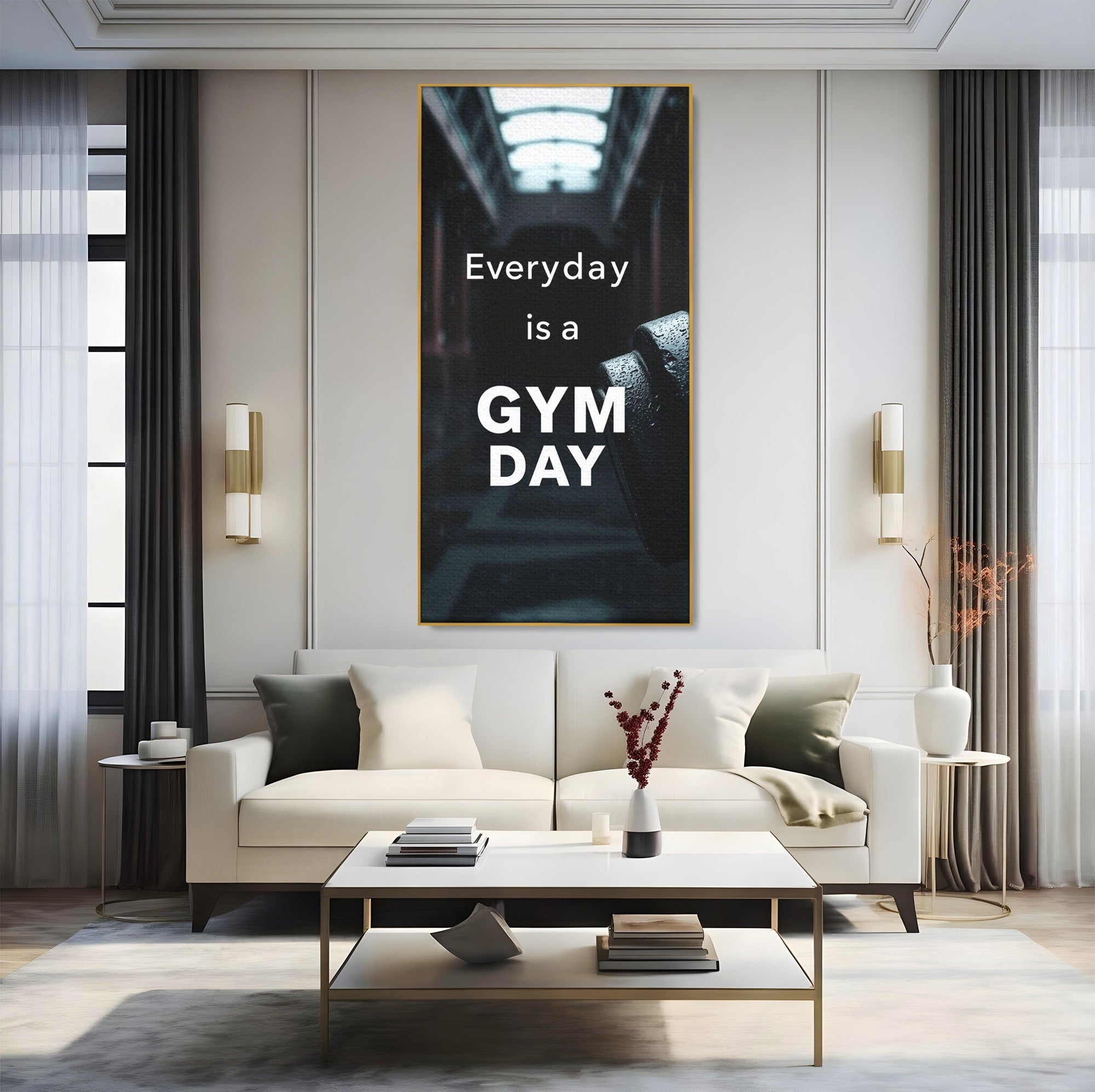 Tablou Canvas Premium LuxCanva® PI1303, Motivatie Fitness, Energie, Motivatie, Antrenament, Sala, Birou, Sport, Culori Vibrante