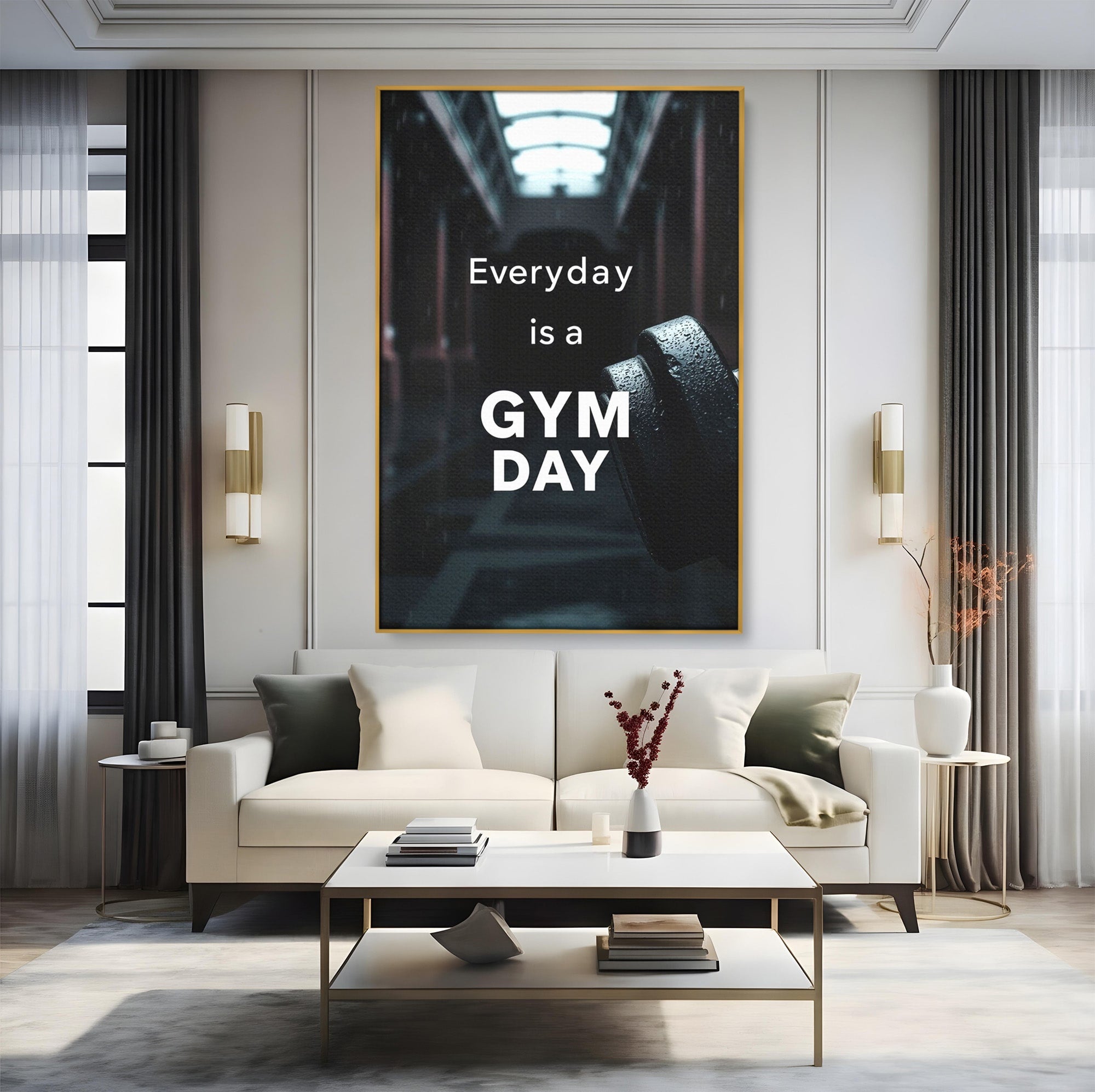 Tablou Canvas Premium LuxCanva® PI1303, Motivatie Fitness, Energie, Motivatie, Antrenament, Sala, Birou, Sport, Culori Vibrante