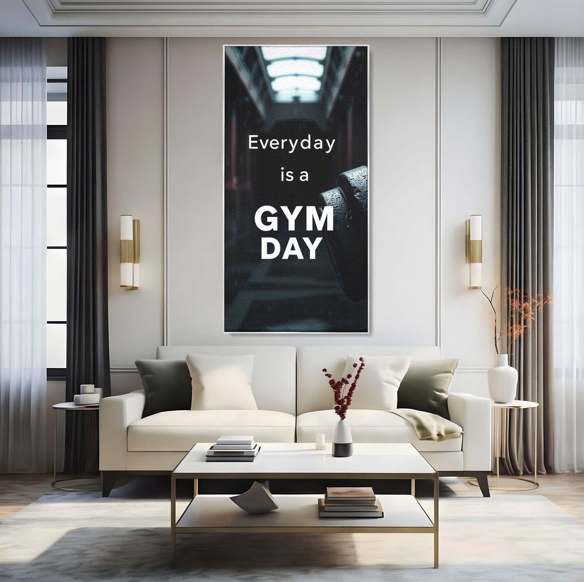 Tablou Canvas Premium LuxCanva® PI1303, Motivatie Fitness, Energie, Motivatie, Antrenament, Sala, Birou, Sport, Culori Vibrante